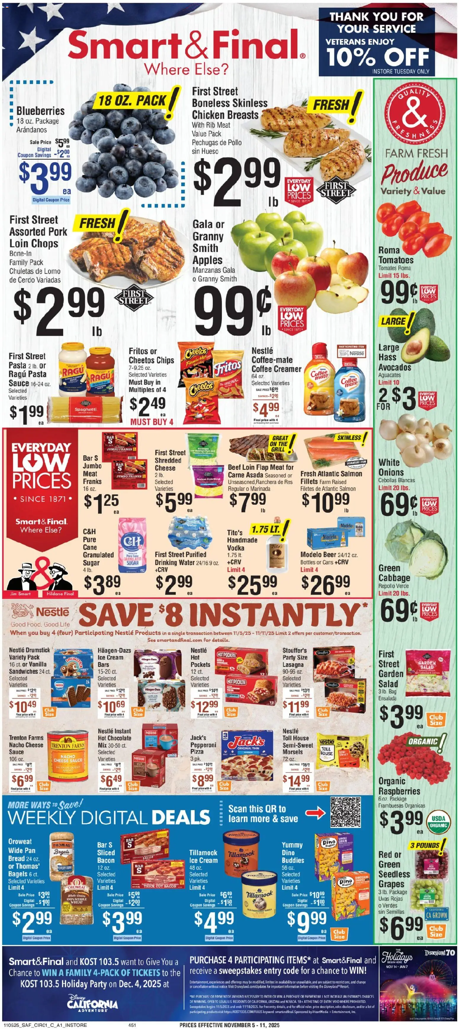 Smart & Final Weekly Ad - page 1- valid from 11/05/2025