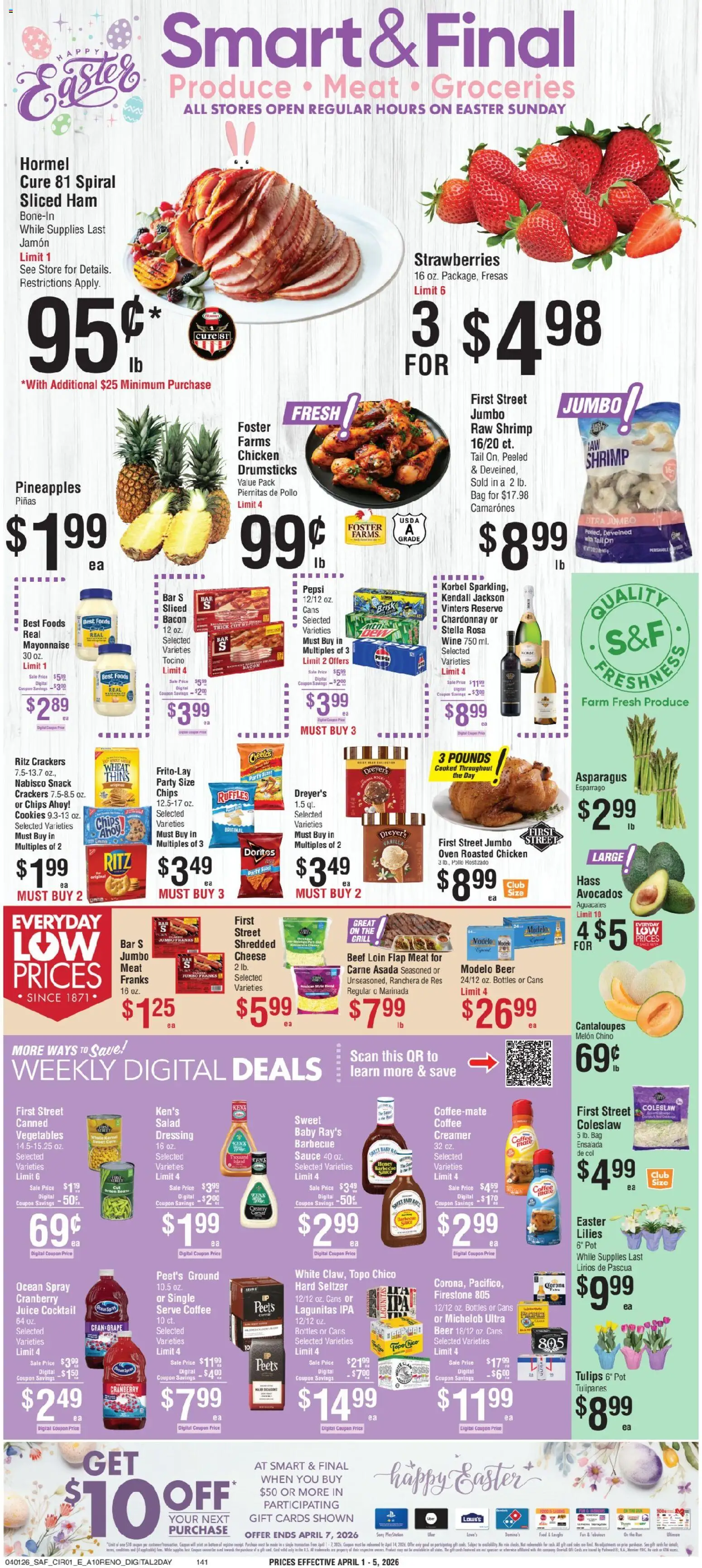 Smart & Final Weekly Ad - page 1- valid from 04/01/2026