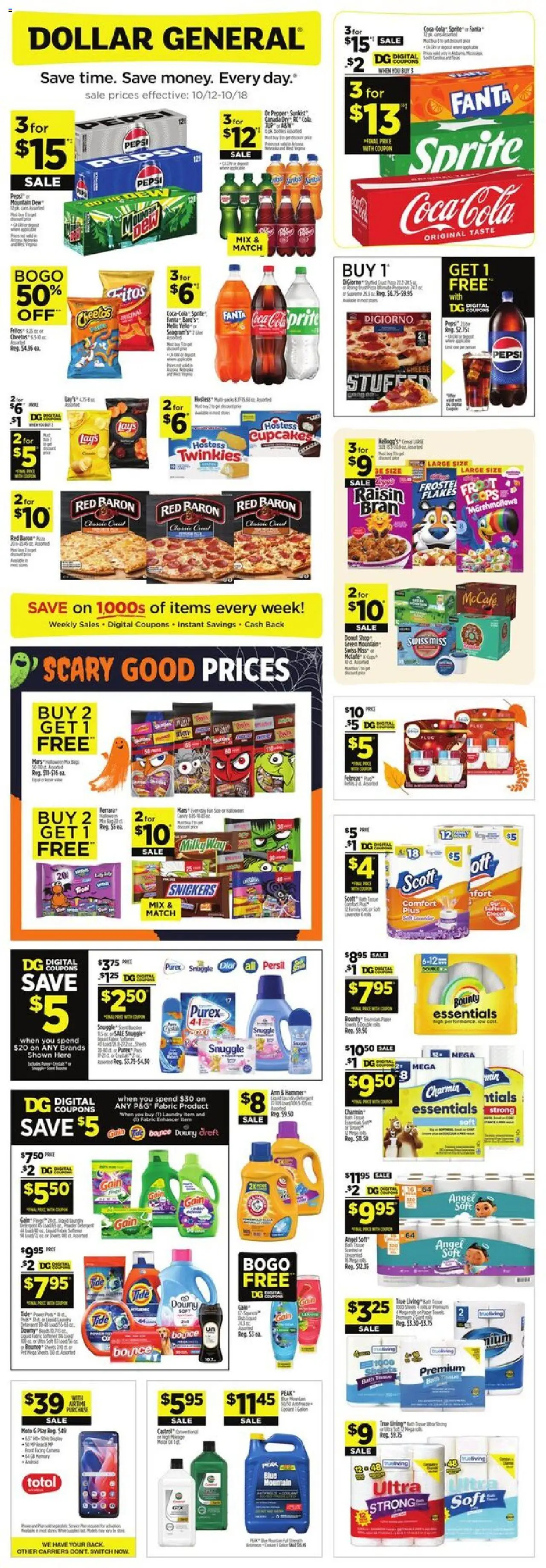 Dollar General Weekly Ad - page 1- valid from 10/12/2025