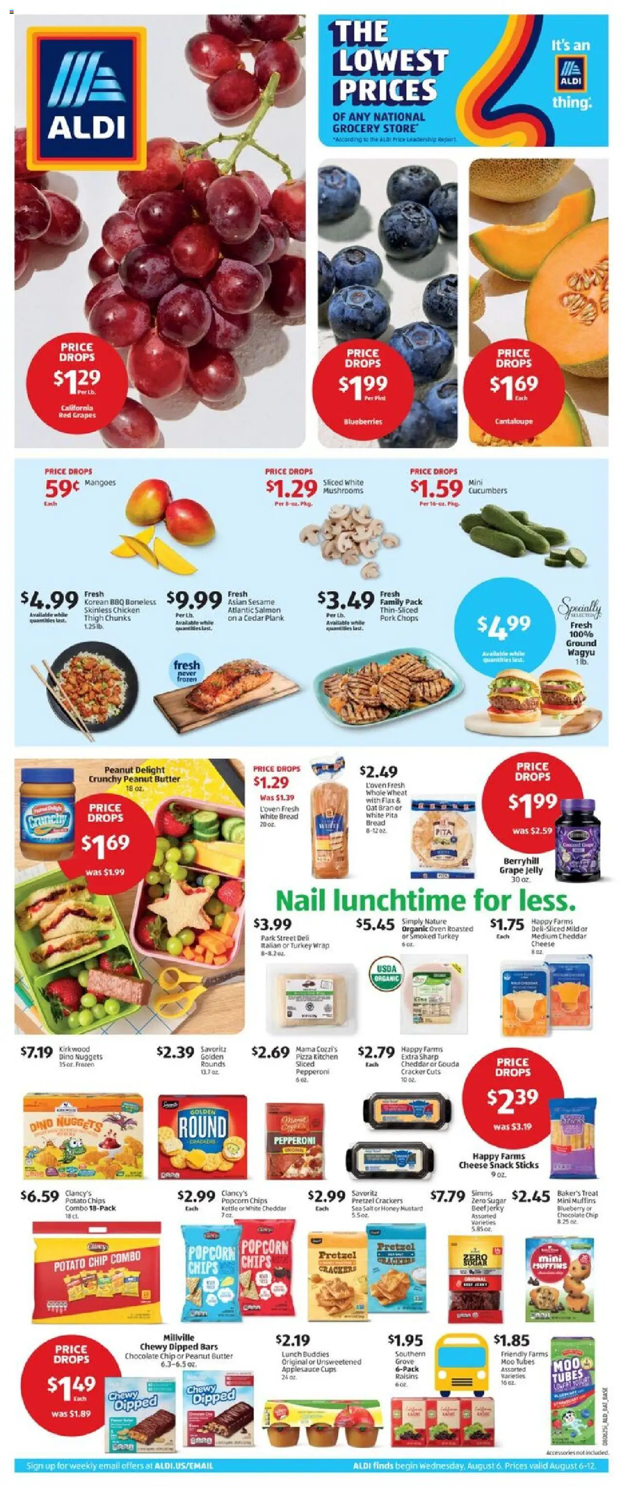 Aldi Weekly Ad - page 1- valid from 08/06/2025
