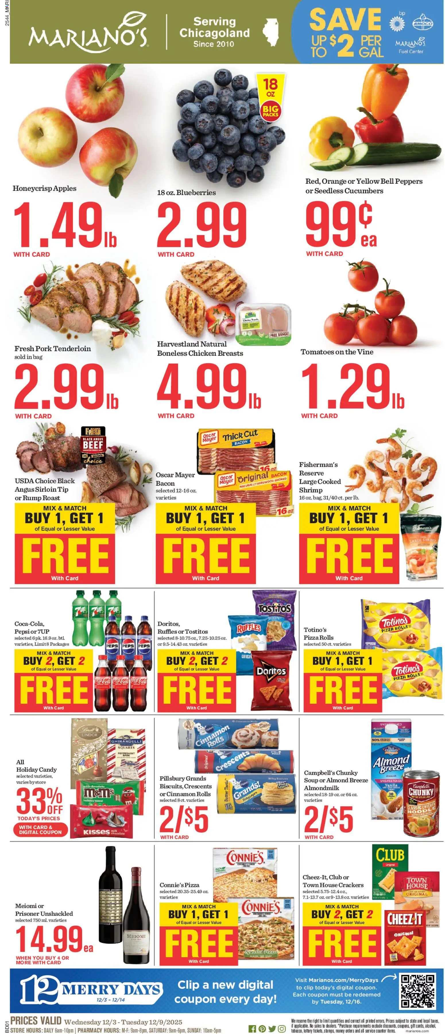 Mariano's Weekly Ad - page 1- valid from 12/03/2025