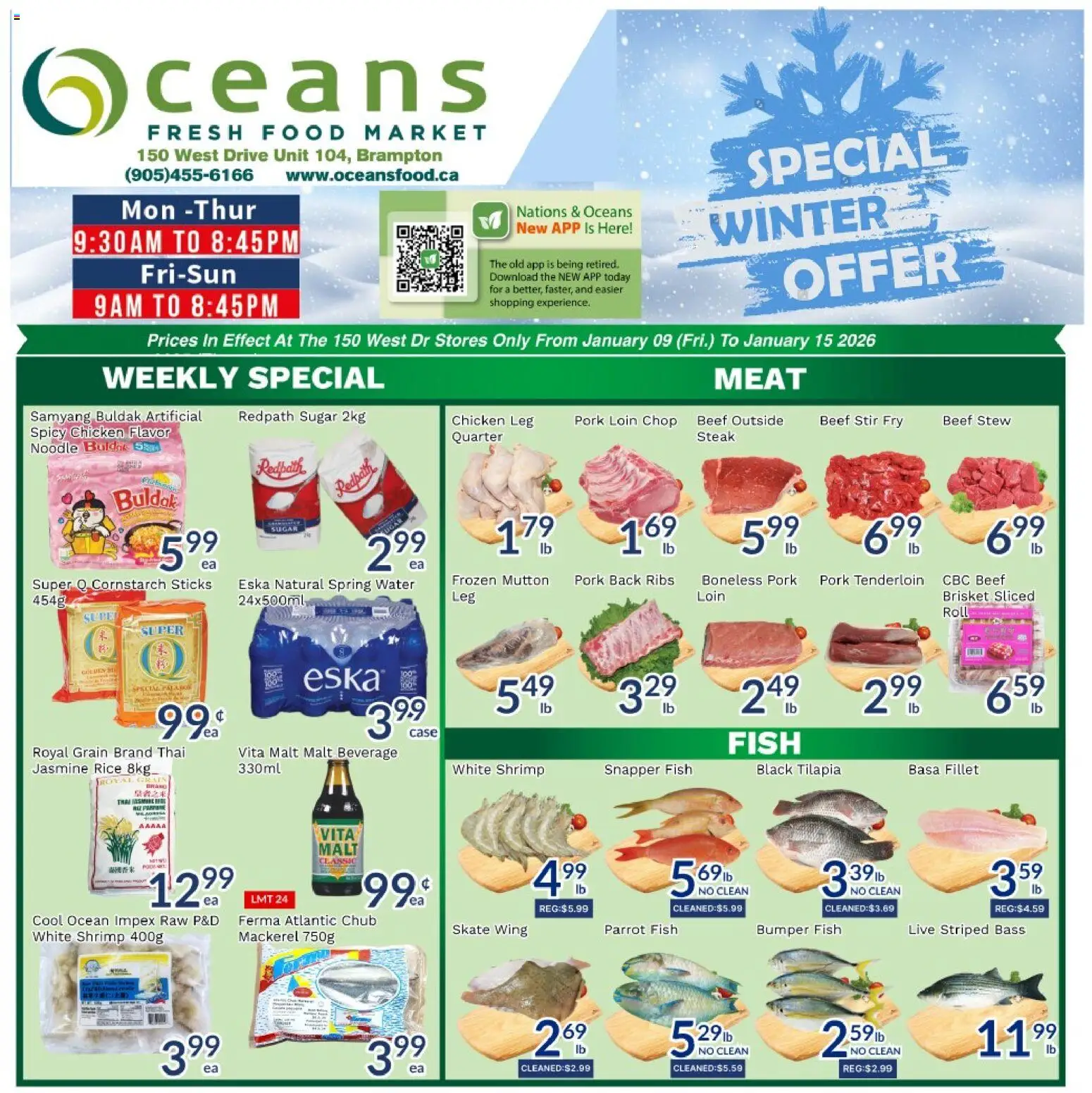 Oceans weekly flyer / circulaire - page 1- valid from Jan 9, 2026