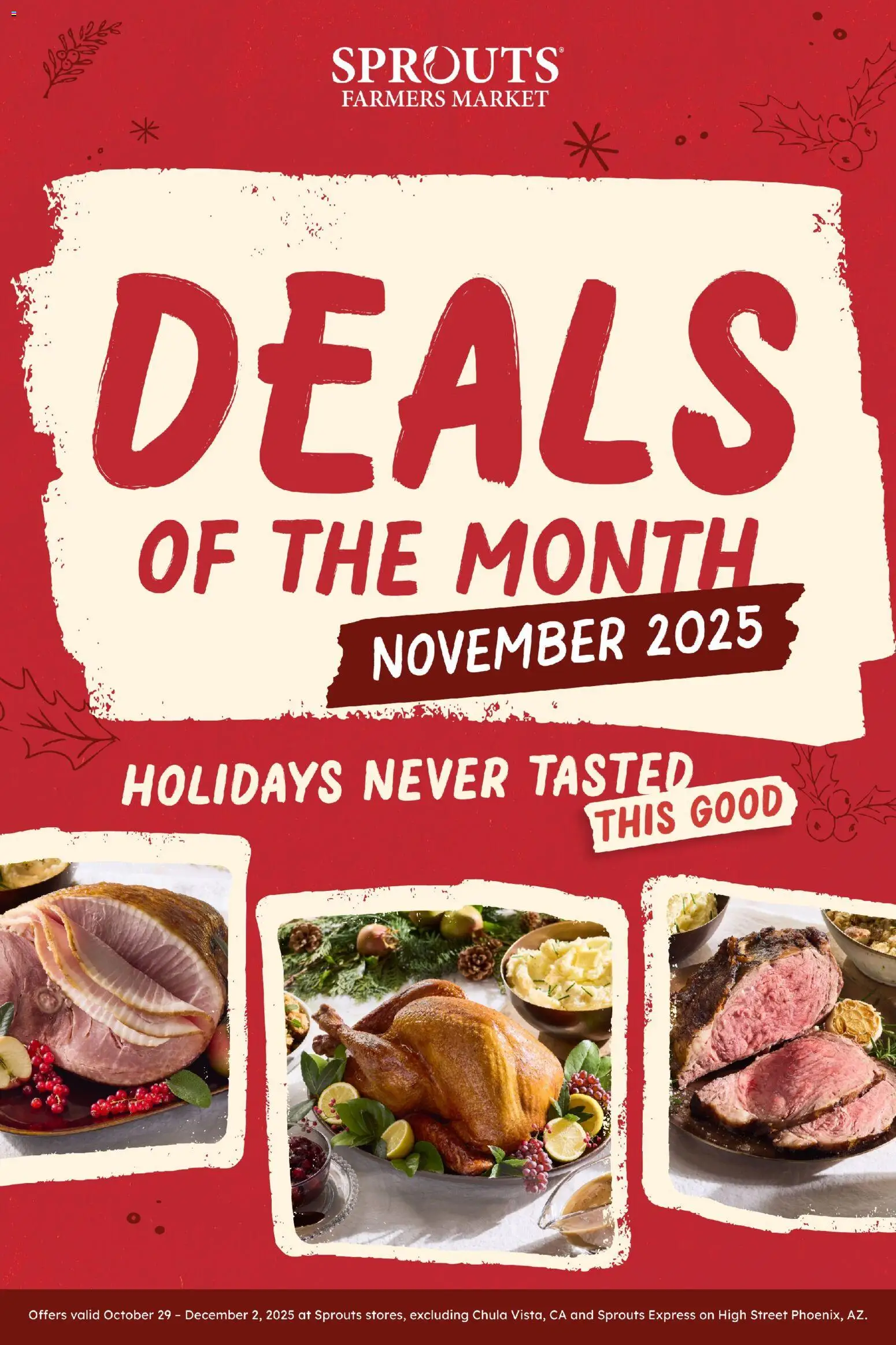 Sprouts Monthly Ad - page 1- valid from 10/29/2025