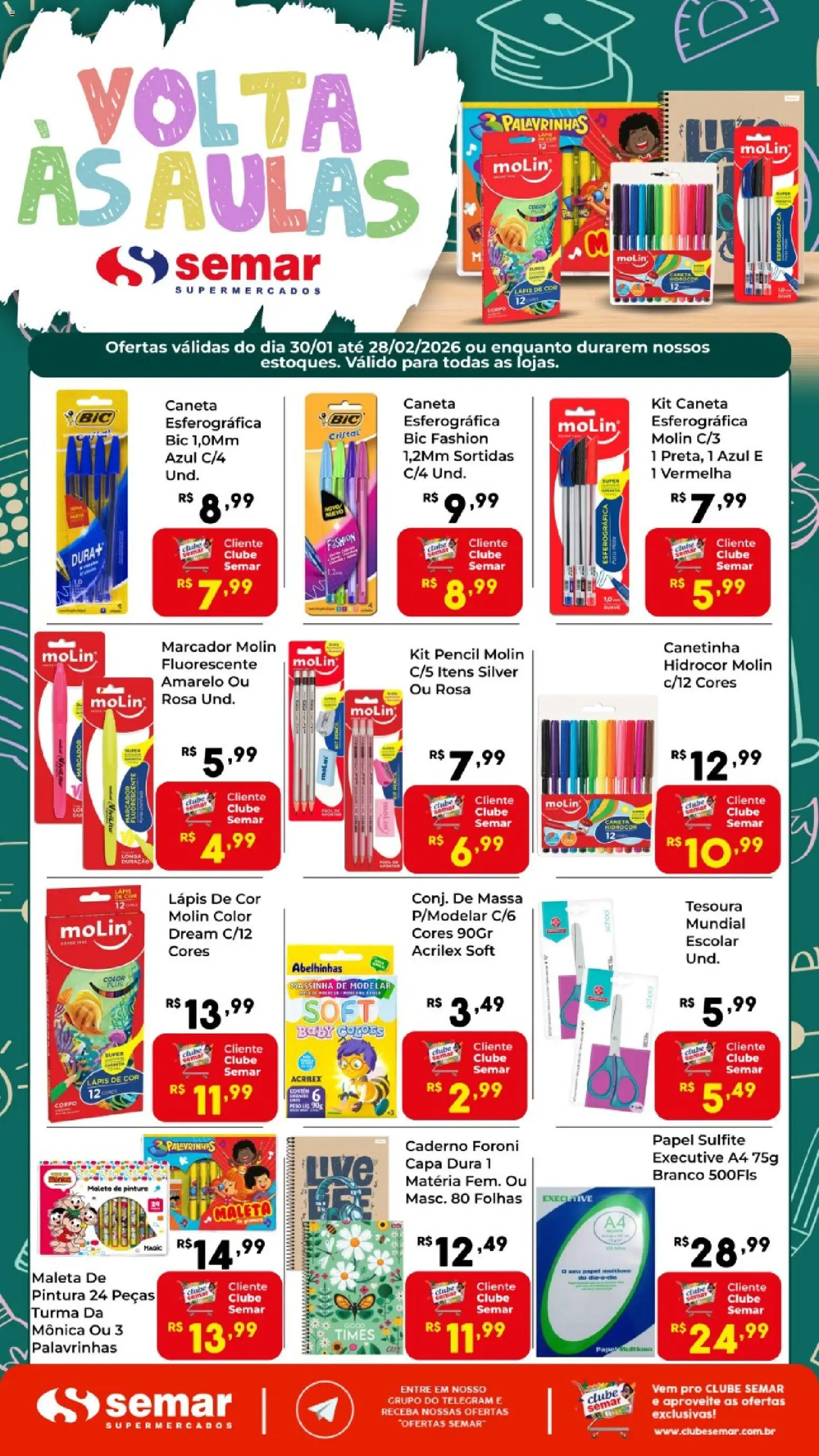 Semar Supermercado - Ofertas Voltas às Aulas - página 1- válido a partir de 30/01/2026

