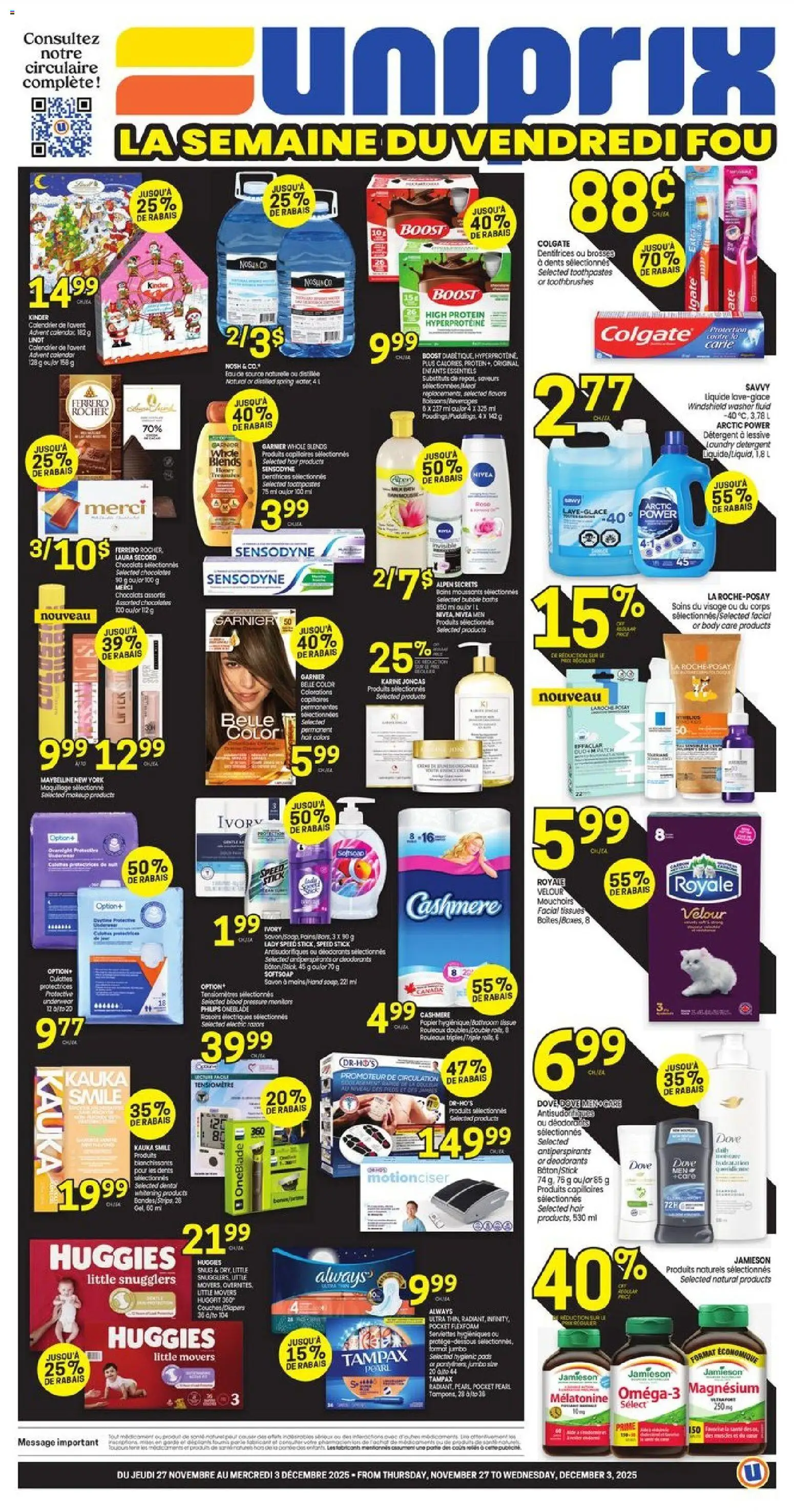 Uniprix - Black Friday  - page 1- valid from Nov 27, 2025