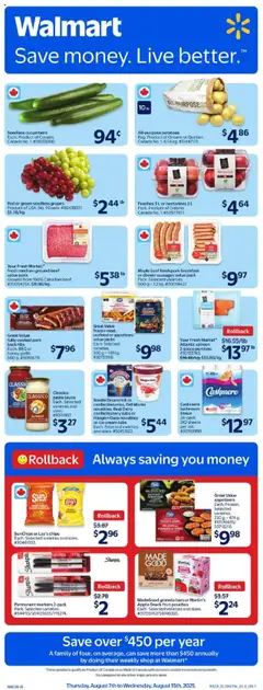 Preview Walmart weekly flyer valid from Aug 7, 2025