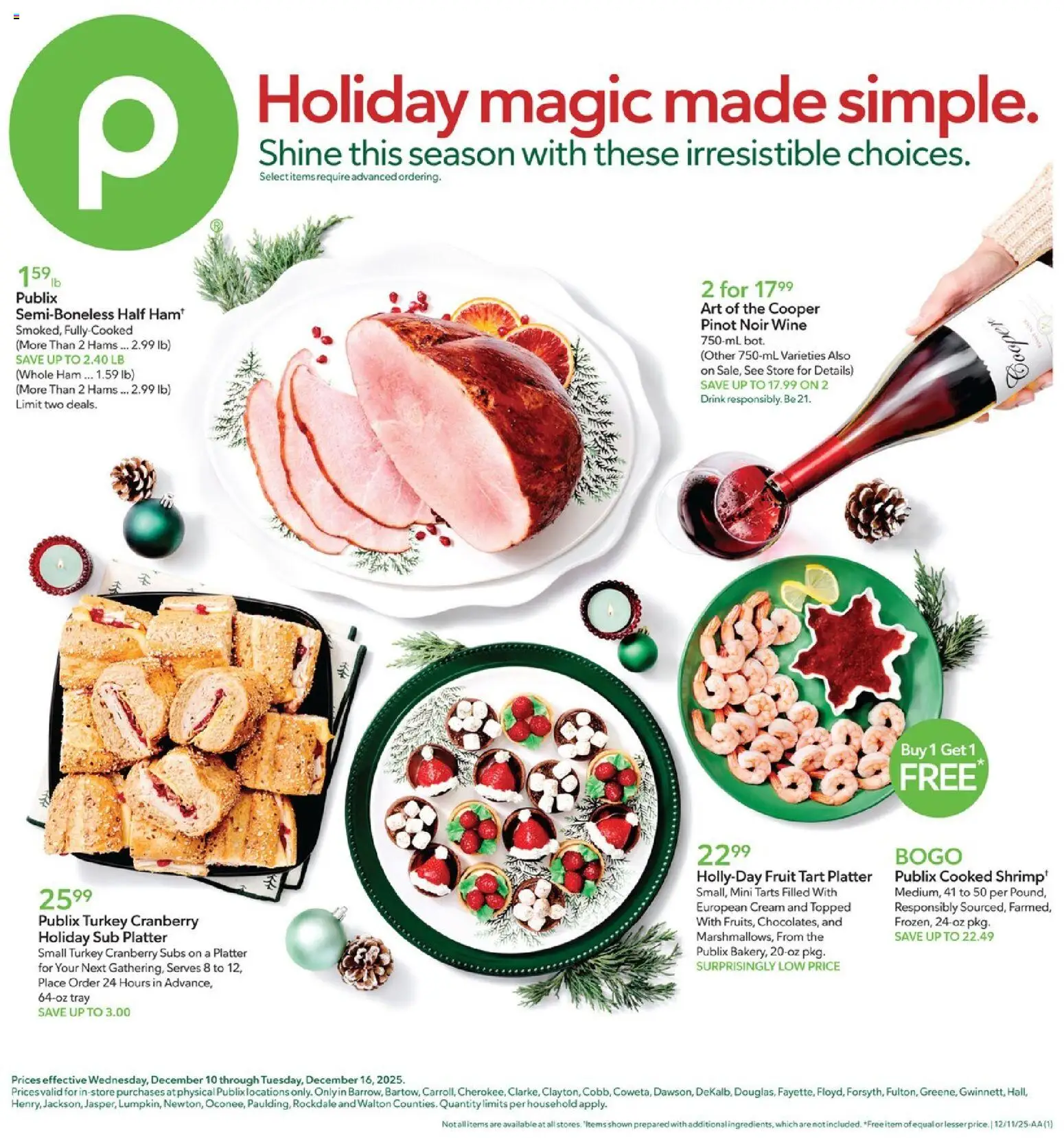 Publix Weekly Ad - page 1- valid from 12/10/2025