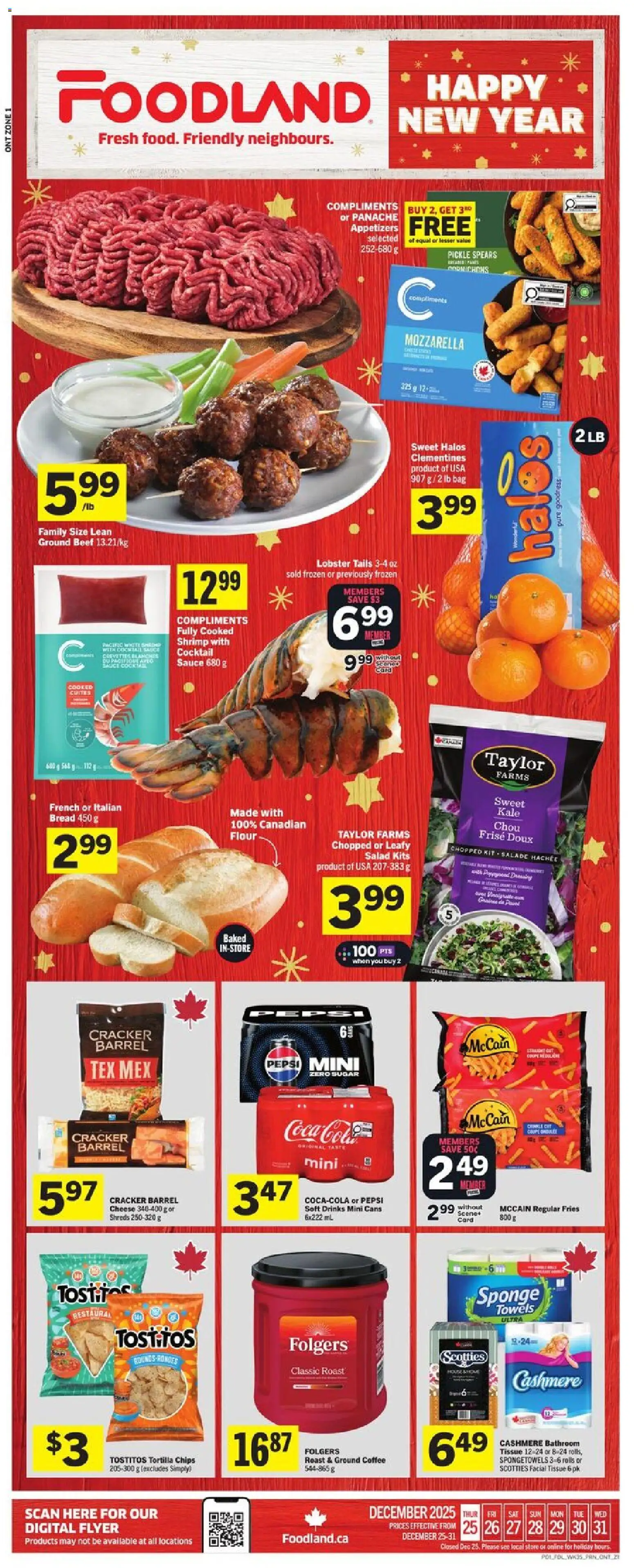Foodland weekly flyer / circulaire - page 1- valid from Dec 25, 2025