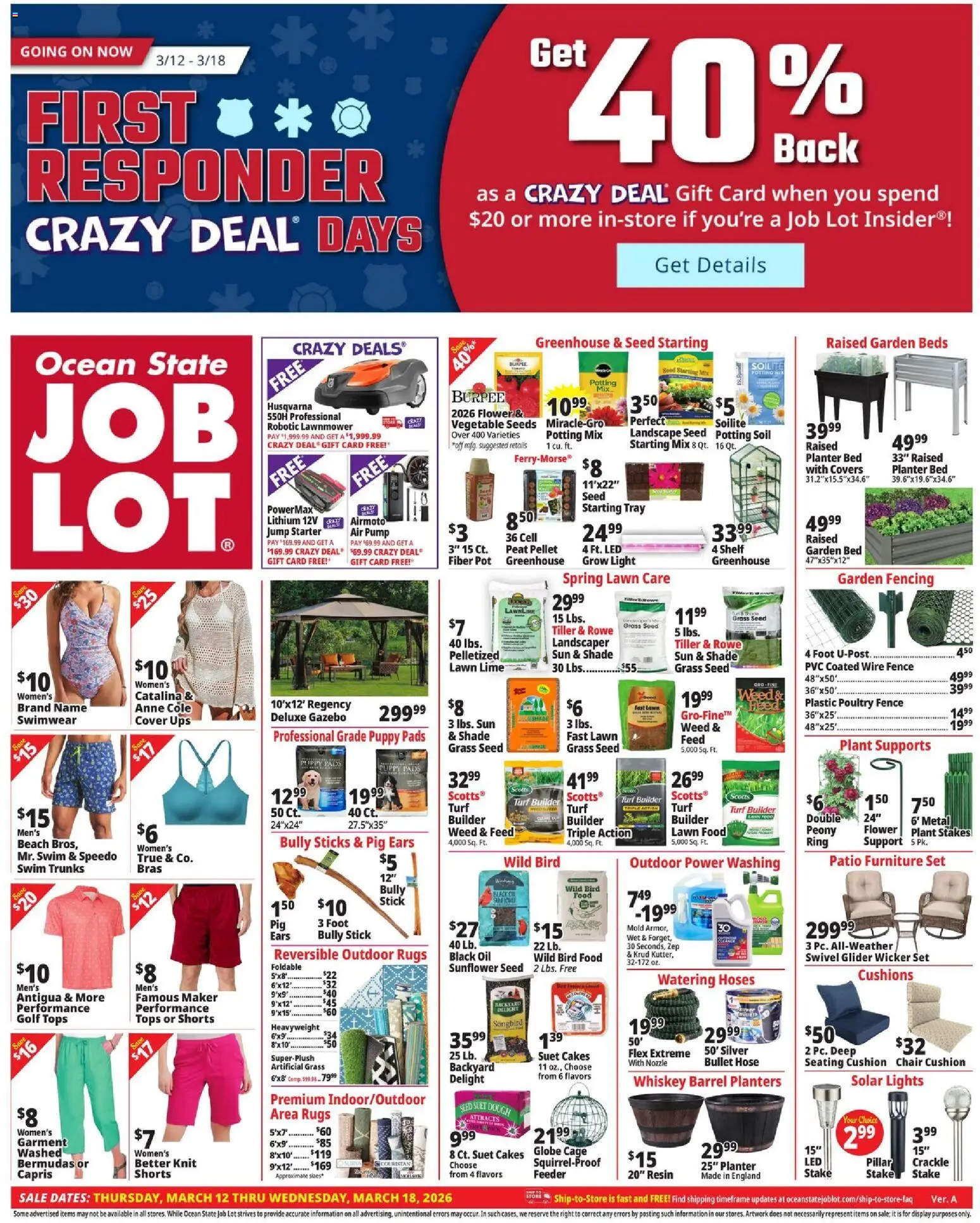 Ocean State Job Lot Weekly Ad - page 1- valid from 03/12/2026