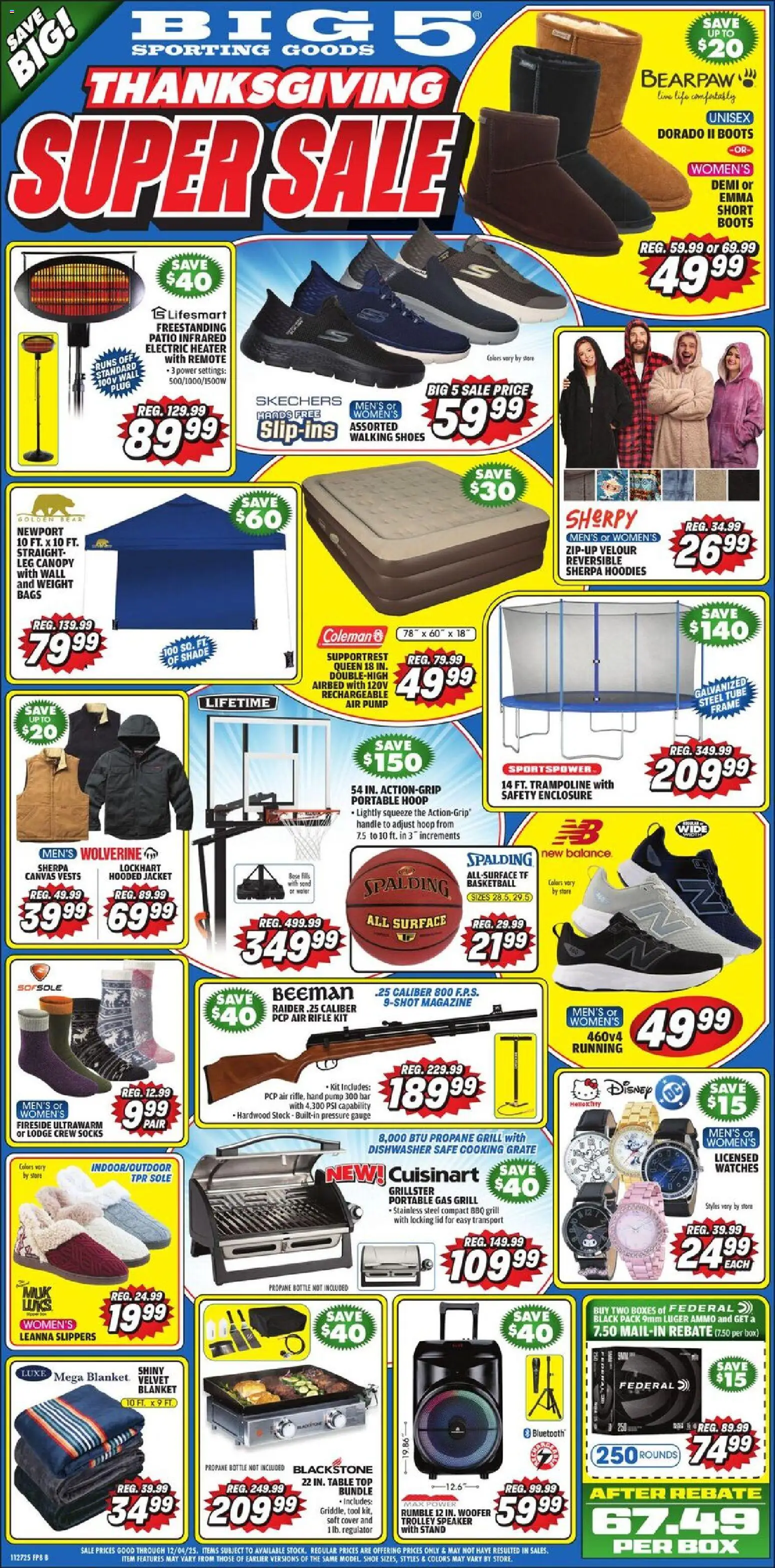 Big 5 Sporting Goods Weekly Ad - page 1- valid from 12/01/2025