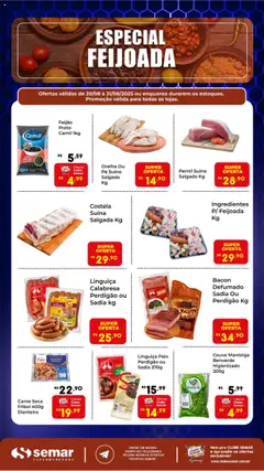 Pré-visualização Semar Supermercado - Ofertas Especial Feijoada válida a partir de 20/08/2025