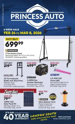 Preview Princess Auto - 2 Week Sale! valid from Feb 24, 2026
