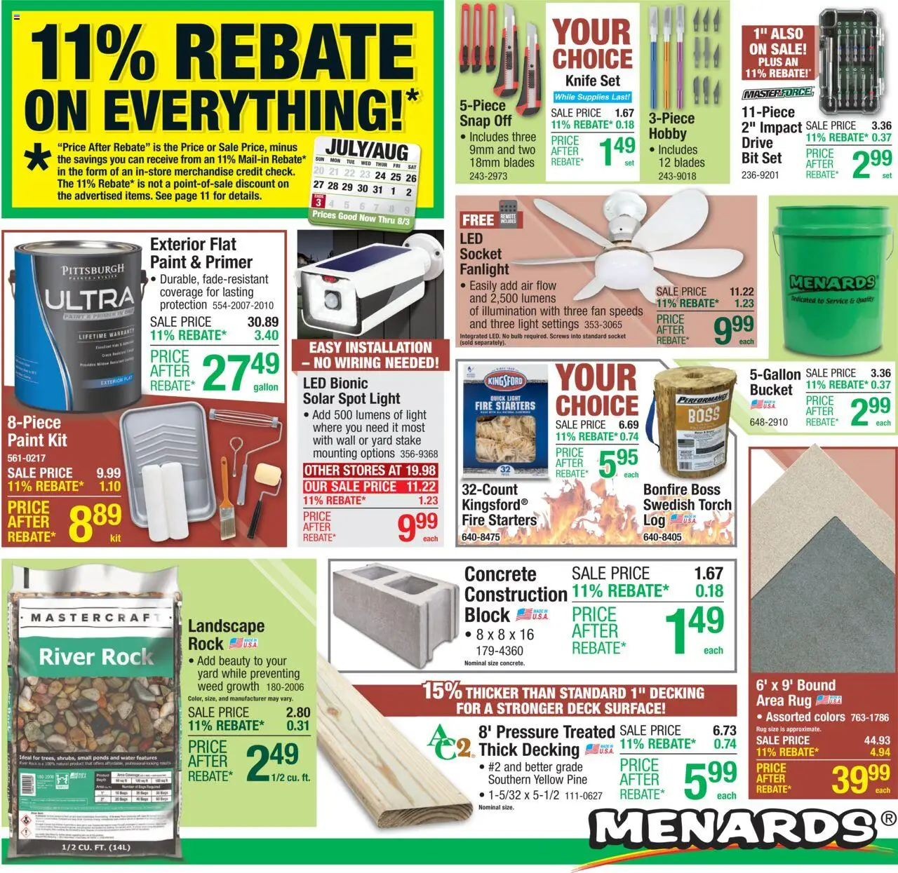 Menards Weekly Ad - page 1- valid from 07/23/2025