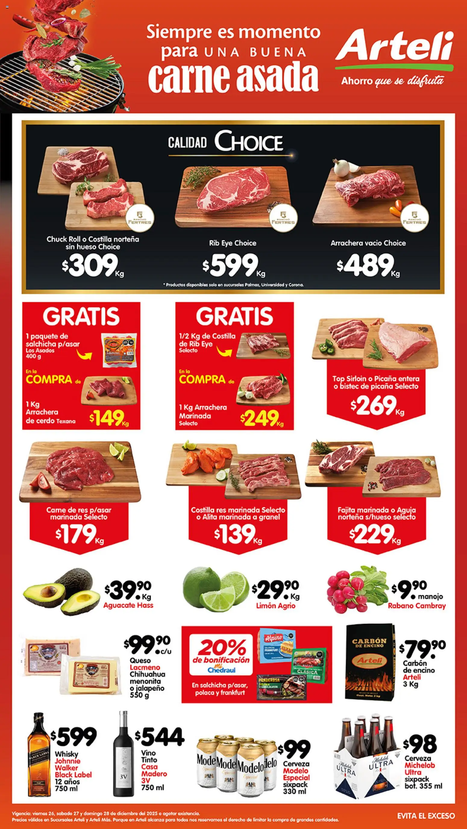 Arteli folleto Carnes Suc. Valles - página 1- válido desde 25/12/2025