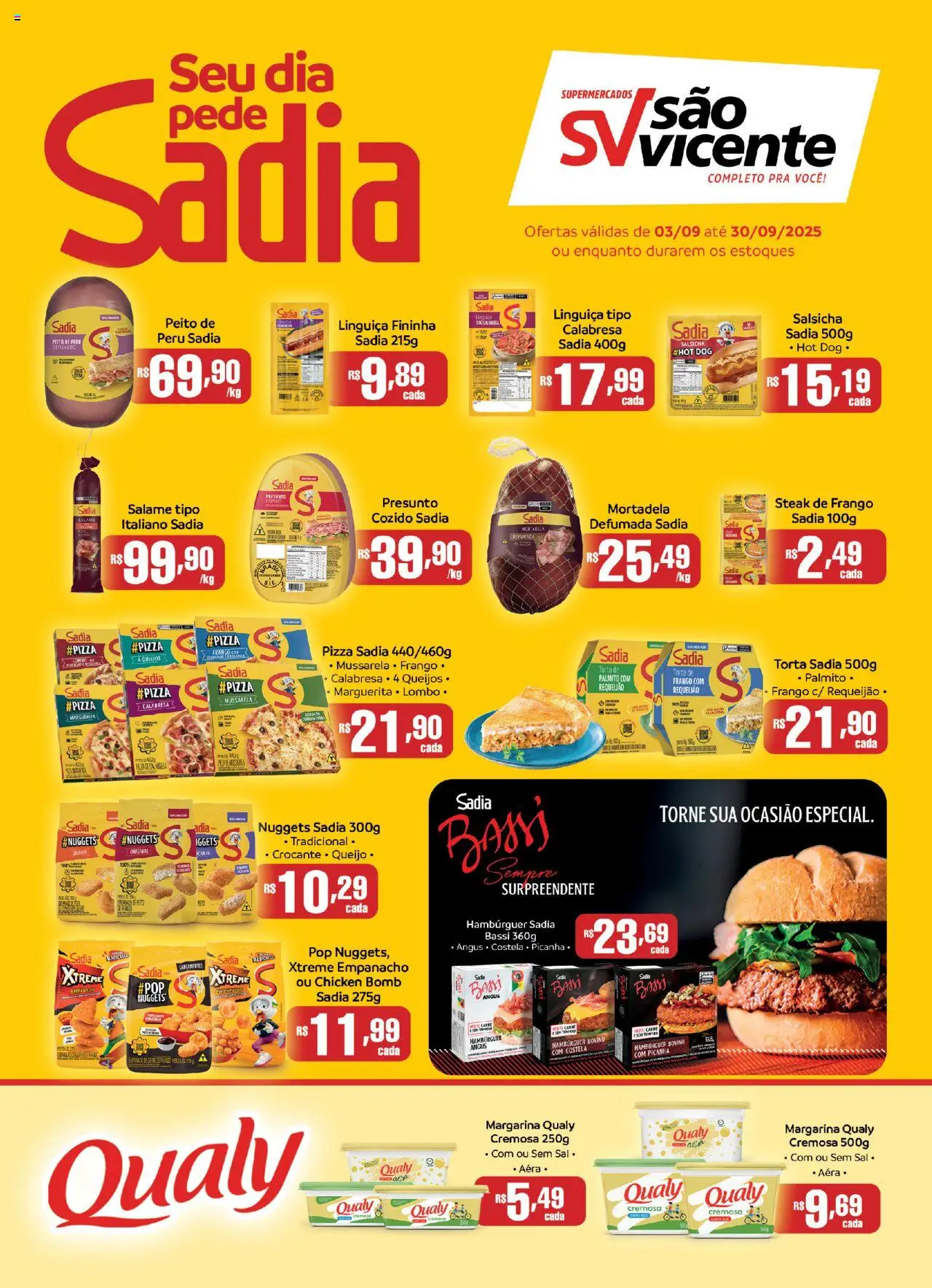 Supermercados São Vicente - Ofertas Sadia - página 1- válido a partir de 03/09/2025
