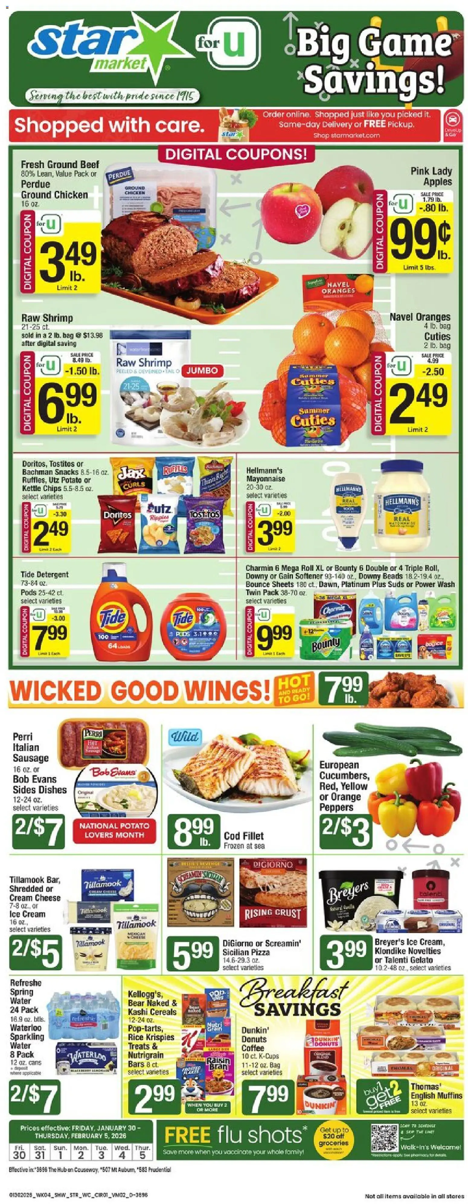 Star Market Weekly Ad - MA - page 1- valid from 01/30/2026