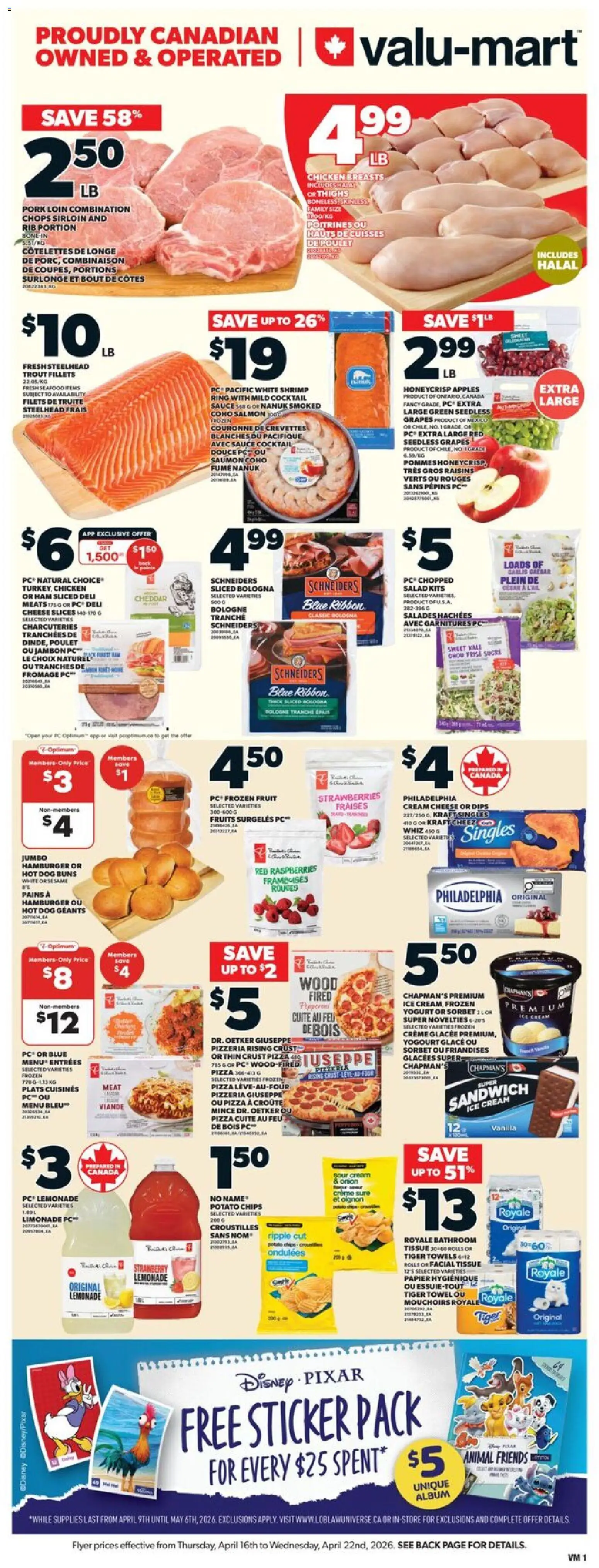 Valu Mart weekly flyer - page 1- valid from Apr 16, 2026