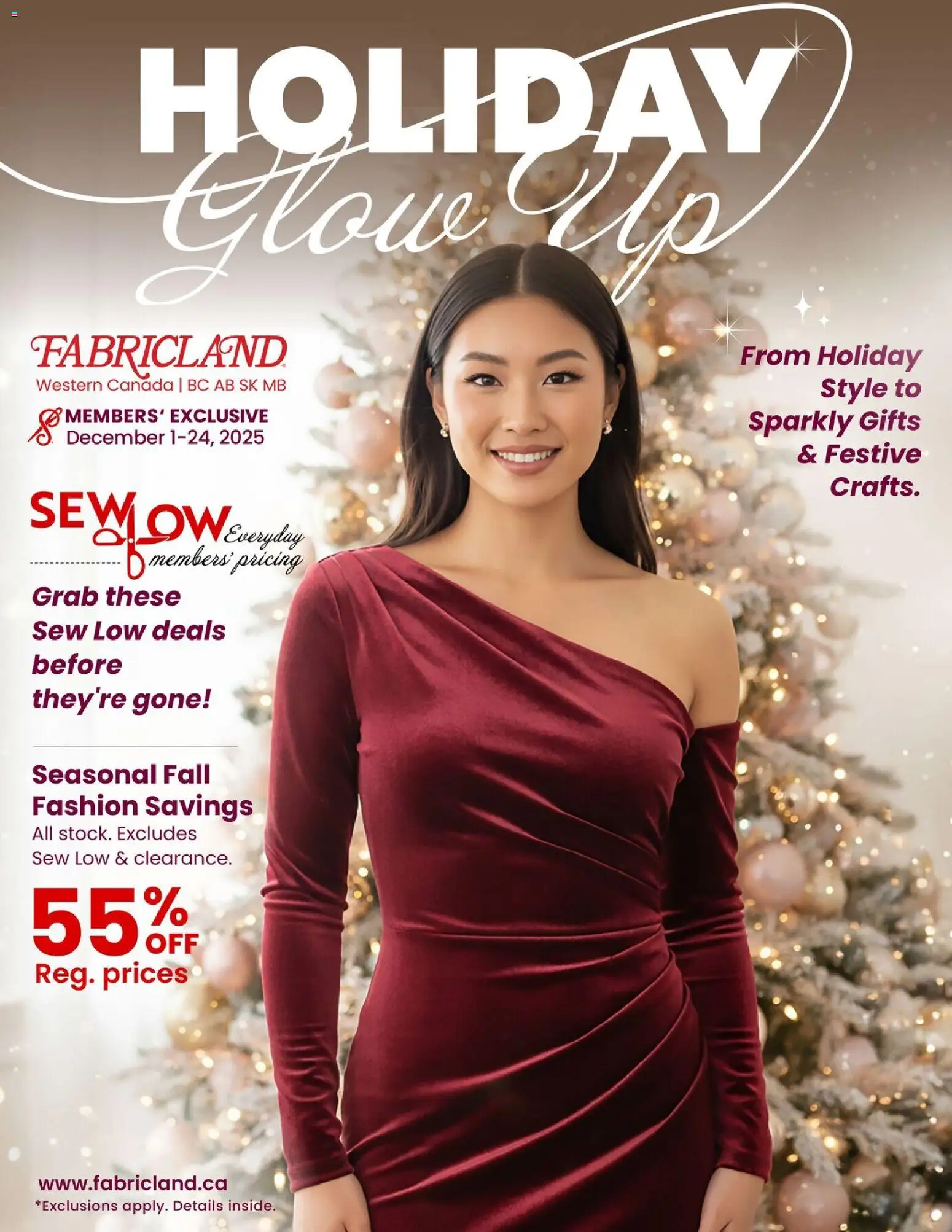 Fabricland - Holiday Flyer - page 1- valid from Dec 1, 2025