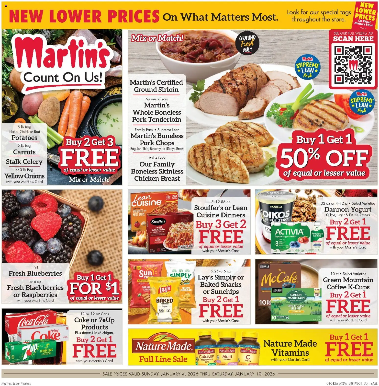 Martin’s Weekly Ad - page 1- valid from 01/04/2026