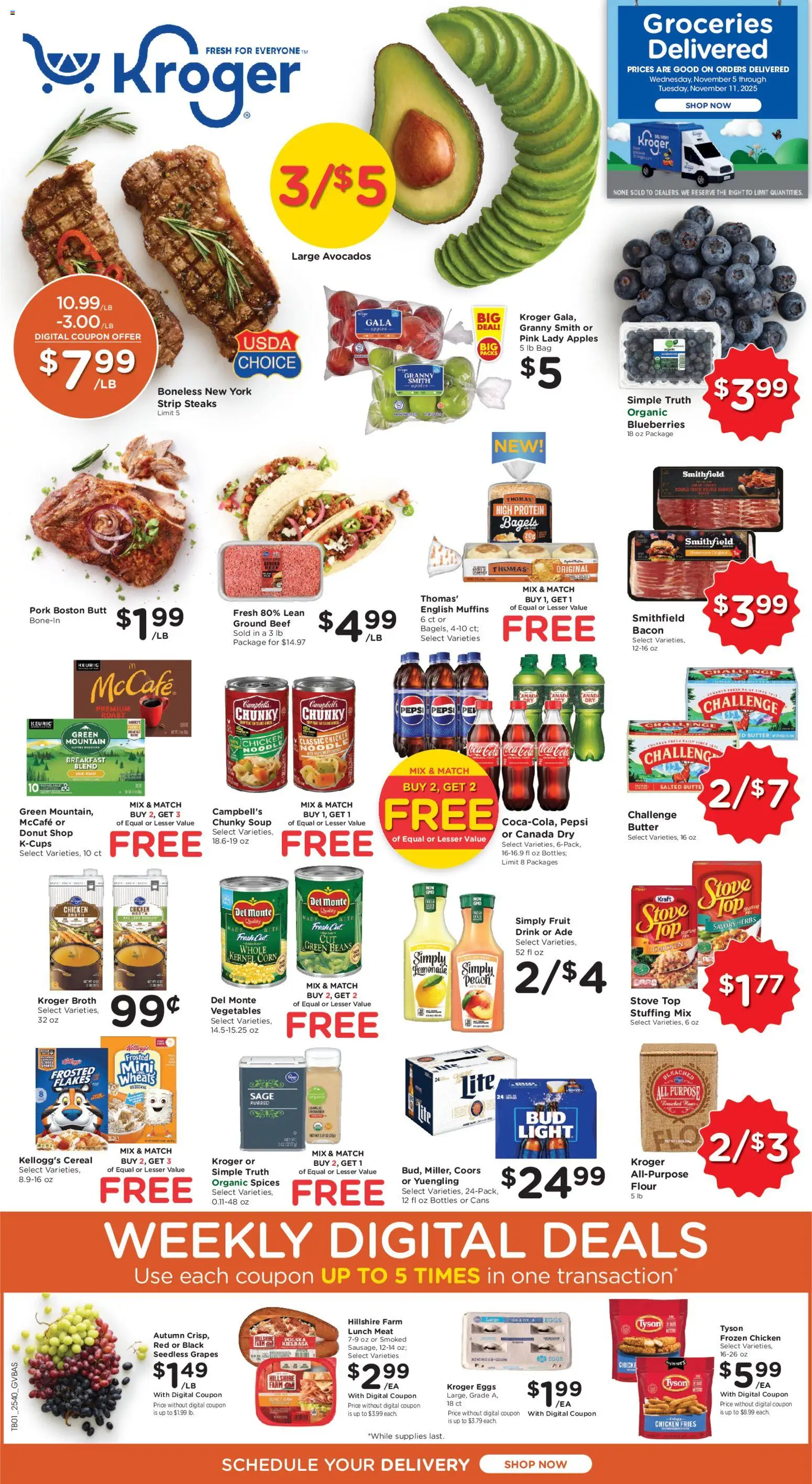 Kroger Ad - page 1- valid from 11/05/2025