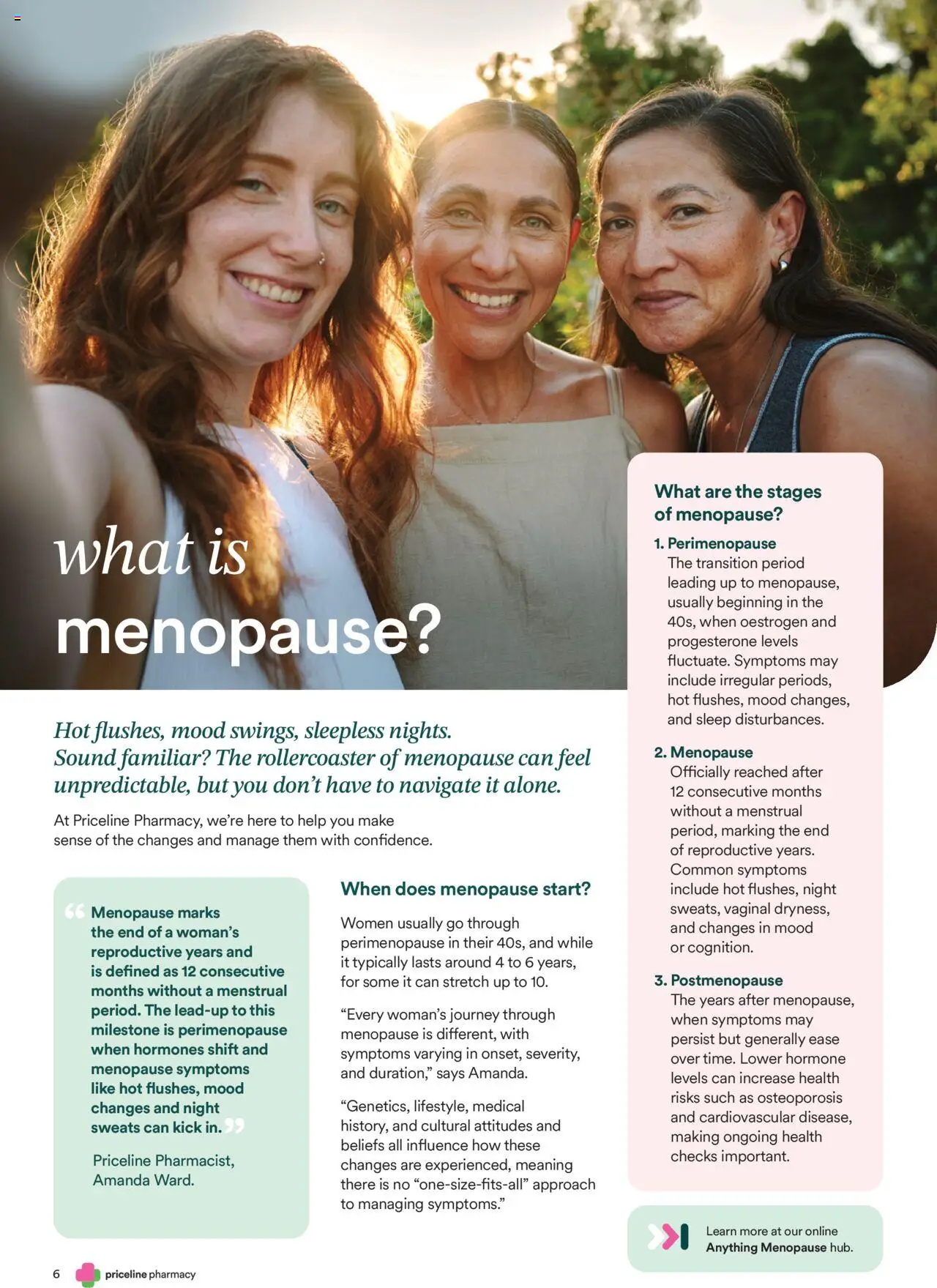 Priceline Pharmacy Anything Menopause Magazine - page 6- valid from 02/10/2025