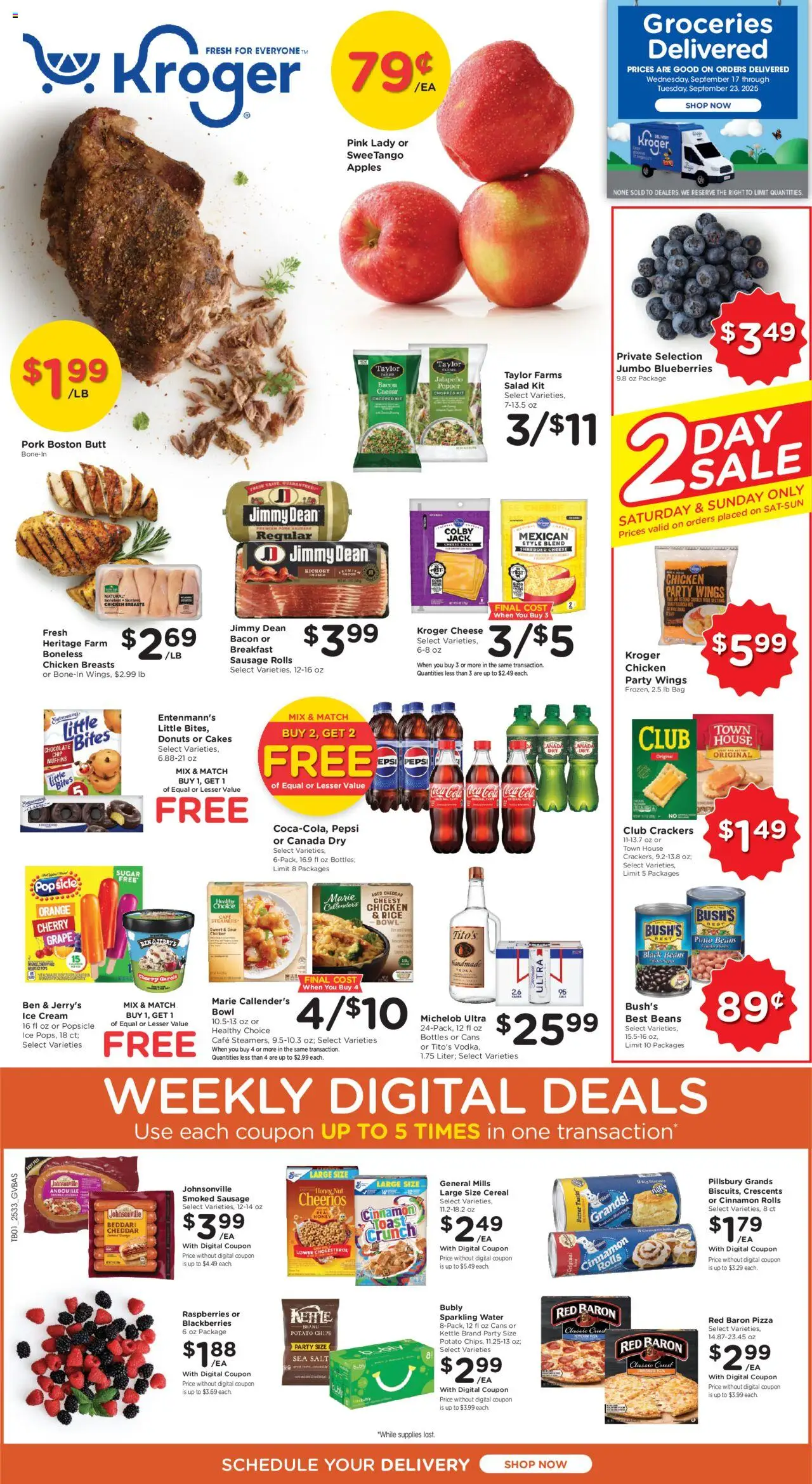 Kroger Weekly Ad - page 1- valid from 09/17/2025