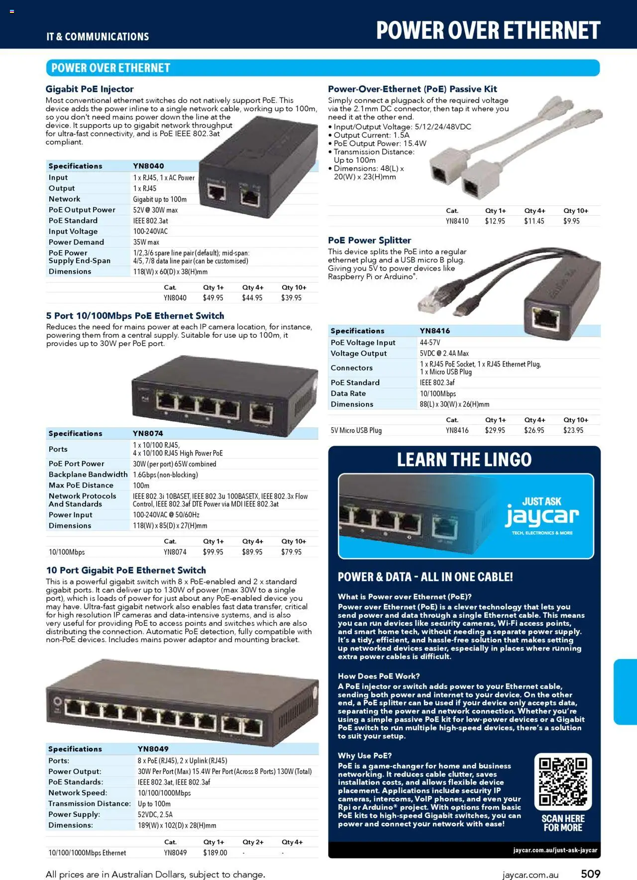 Jaycar Engineering & Scientific Catalogue 2025/2026  - page 509- valid from 09/07/2025