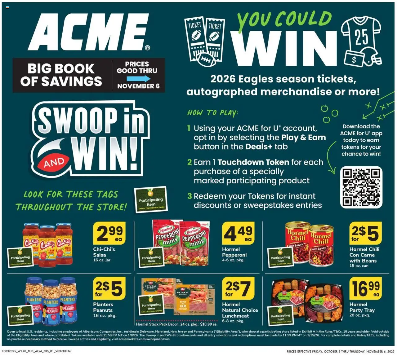 Acme Big Book of Savings - page 1- valid from 10/03/2025
