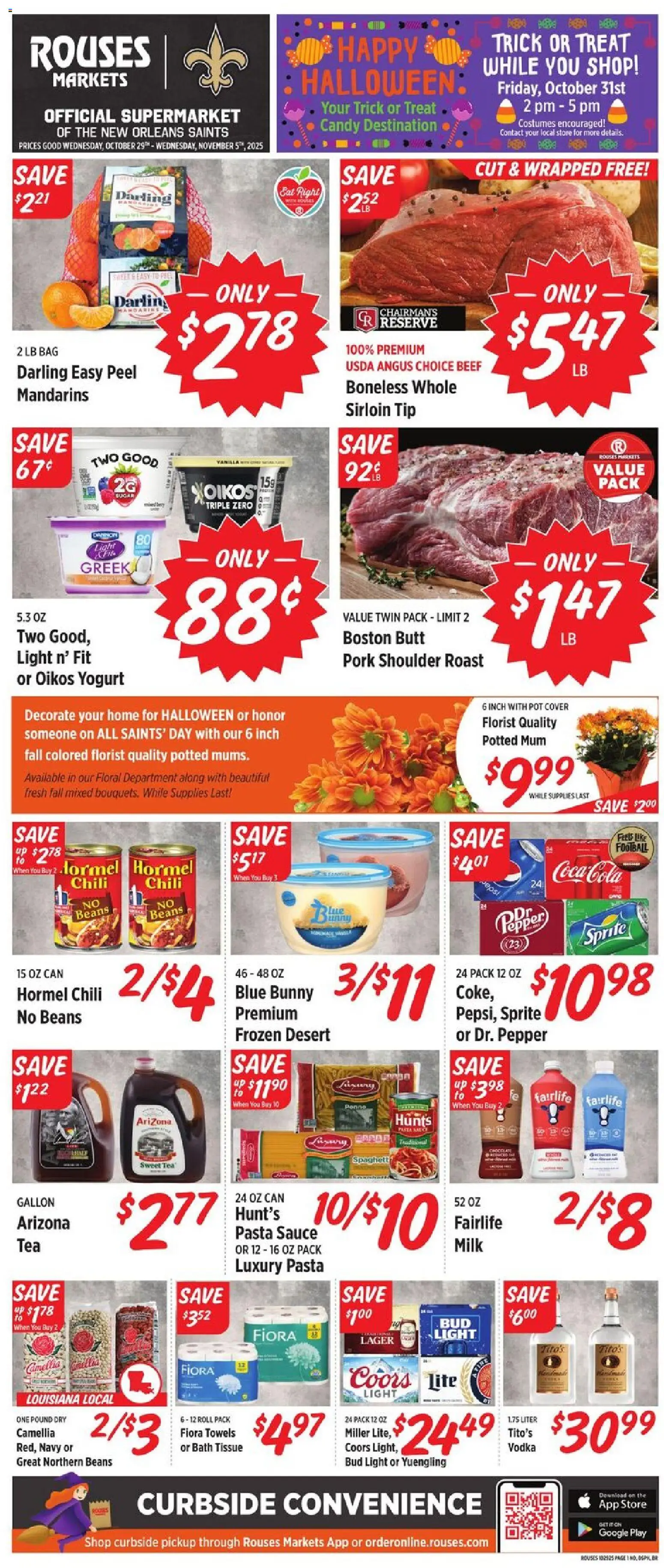 Rouses Weekly Ad - LA - page 1- valid from 10/29/2025