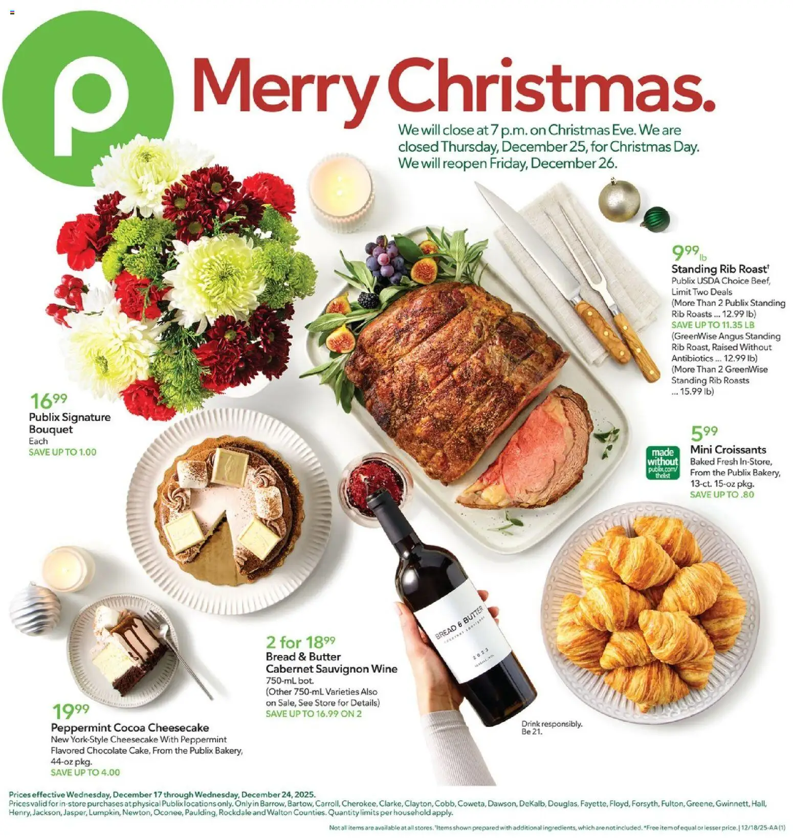 Publix Weekly Ad - page 1- valid from 12/17/2025