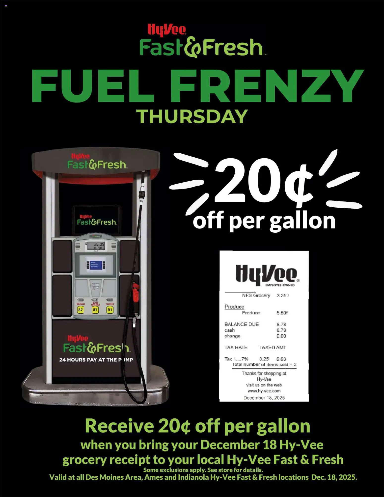 HyVee Fuel Frenzy - page 1- valid from 12/18/2025