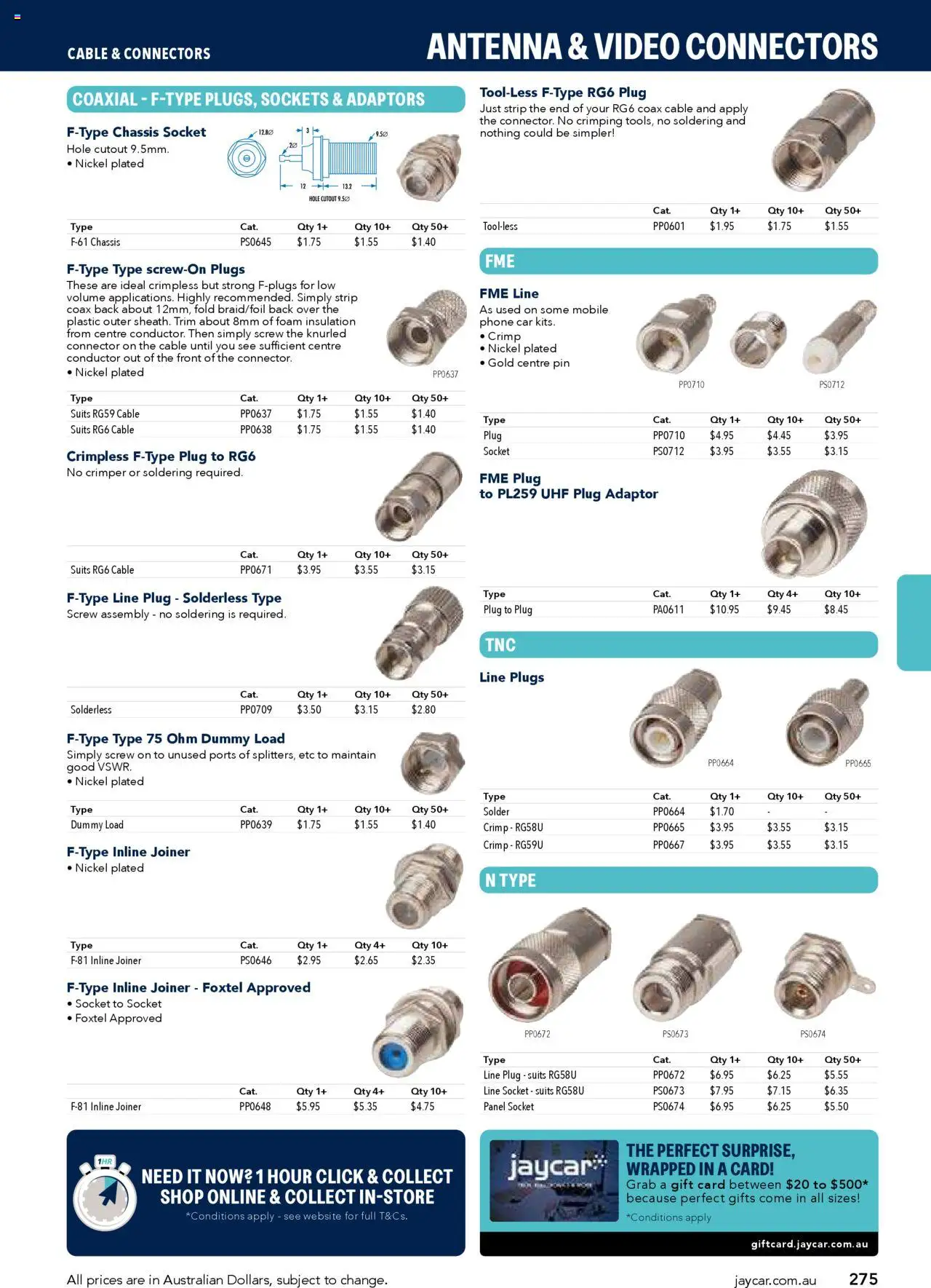 Jaycar Engineering & Scientific Catalogue 2025/2026  - page 275- valid from 09/07/2025