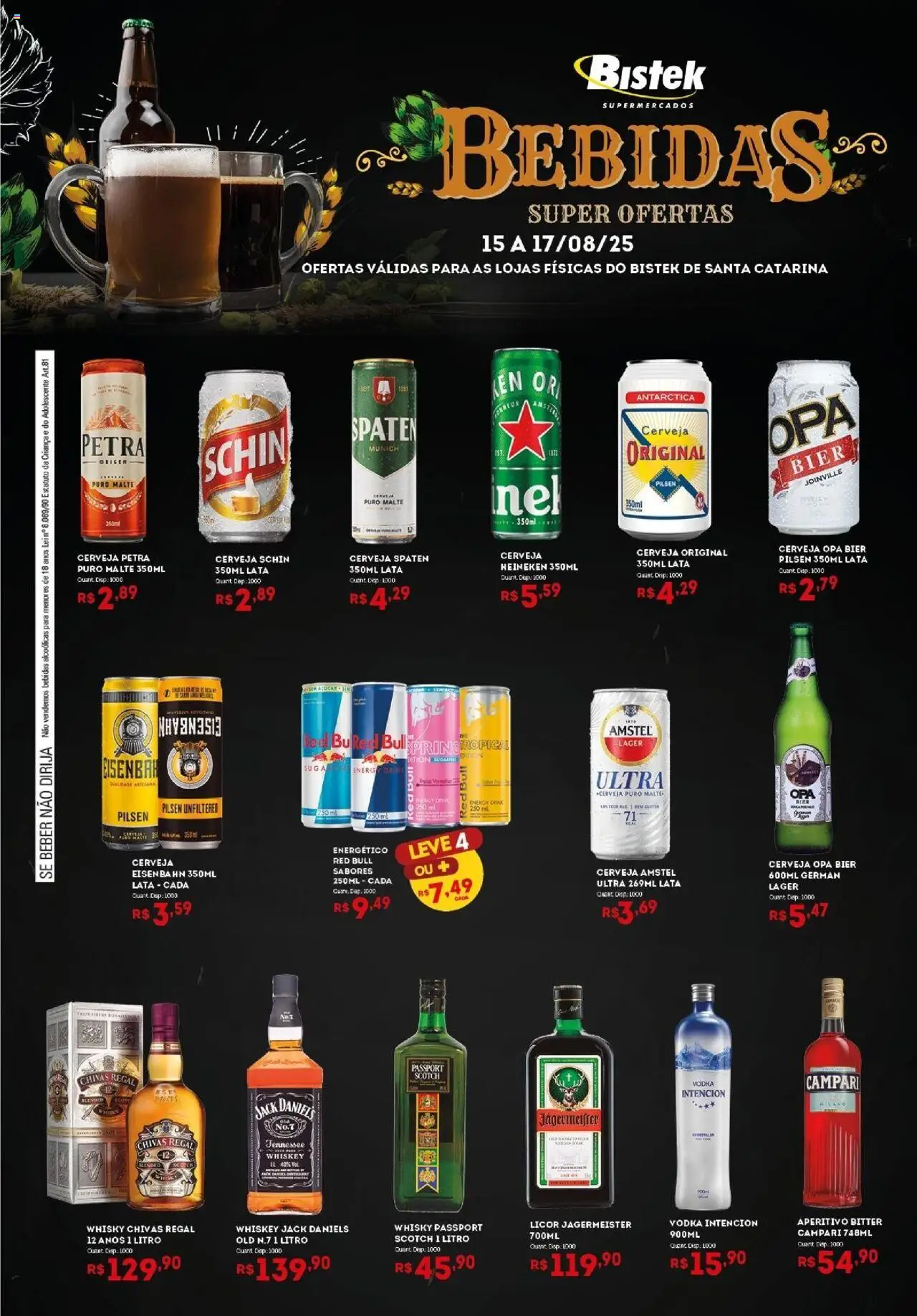 Bistek Supermercados - Ofertas Bebidas - página 1- válido a partir de 15/08/2025
