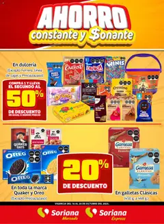 Soriana - Fin de Semana Mercado: Ags, Nay, Jal, Qro, Col, Mich, Gto, Hgo, Tlax, Mor, Pue, Gro, Oax, Edo. de Mex, CDMX, Zac y SLP válido desde 16/10/2025