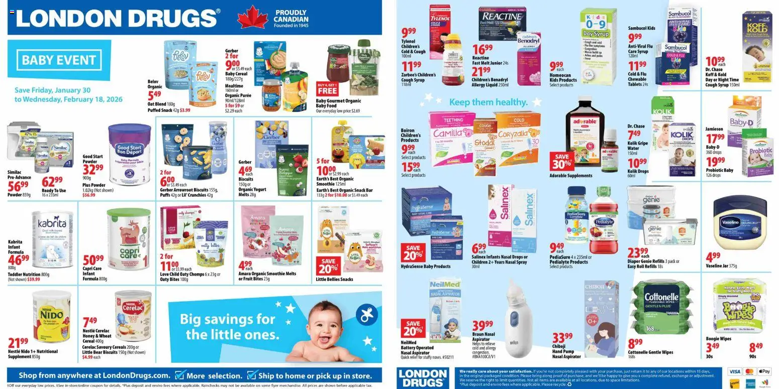 London Drugs - Baby Event - page 1- valid from Jan 30, 2026