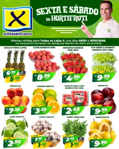 Pré-visualização X Supermercados - Ofertas Sexta e Sábado do Hortifruti válida a partir de 09/01/2026