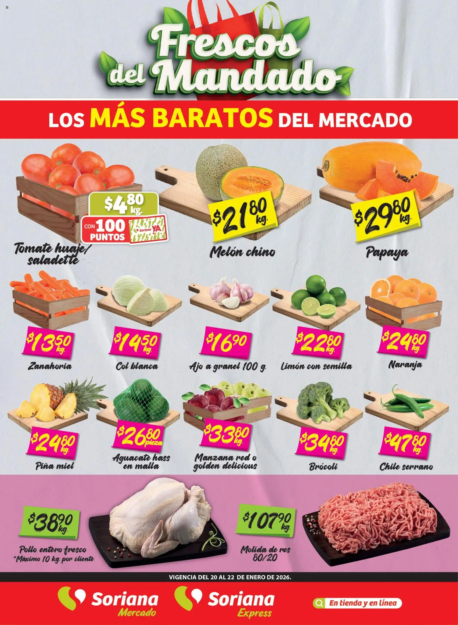 Soriana - Frescos del Mandado Mercado: Ver, Tab, Chis, Camp, Yuc y Q. Roo - página 1- válido desde 20/01/2026