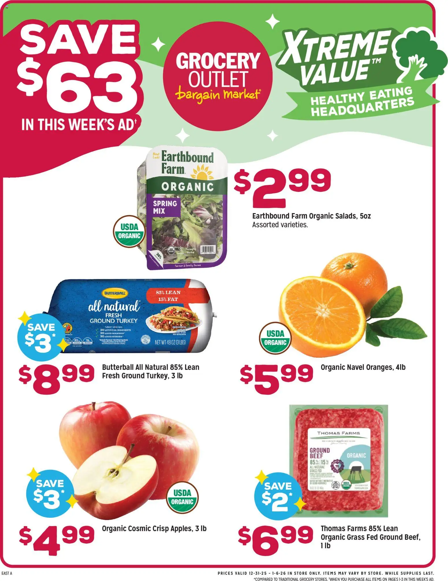 Grocery Outlet Weekly Ad - MD - page 1- valid from 12/31/2025
