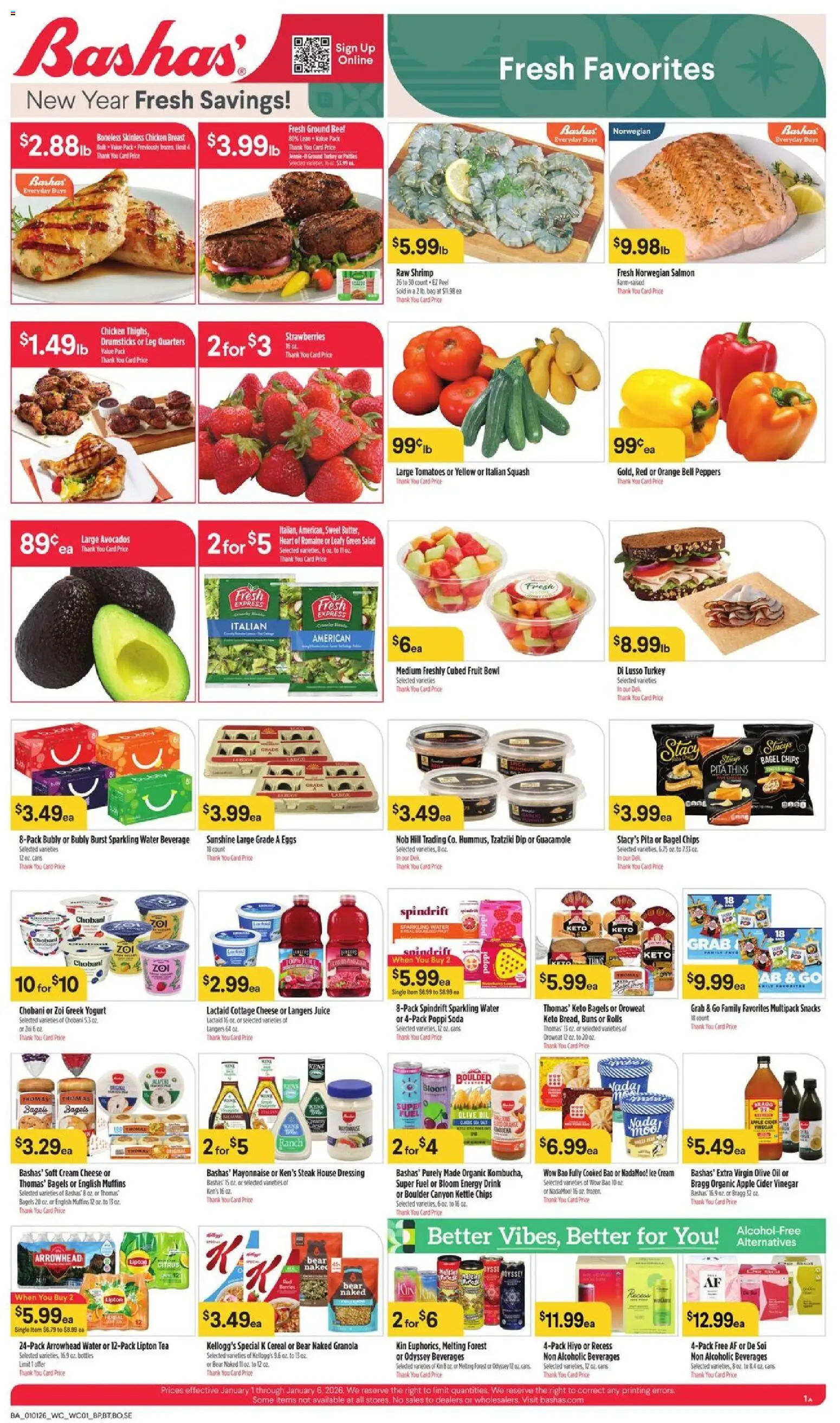 Basha's Weekly Ad - page 1- valid from 01/01/2026