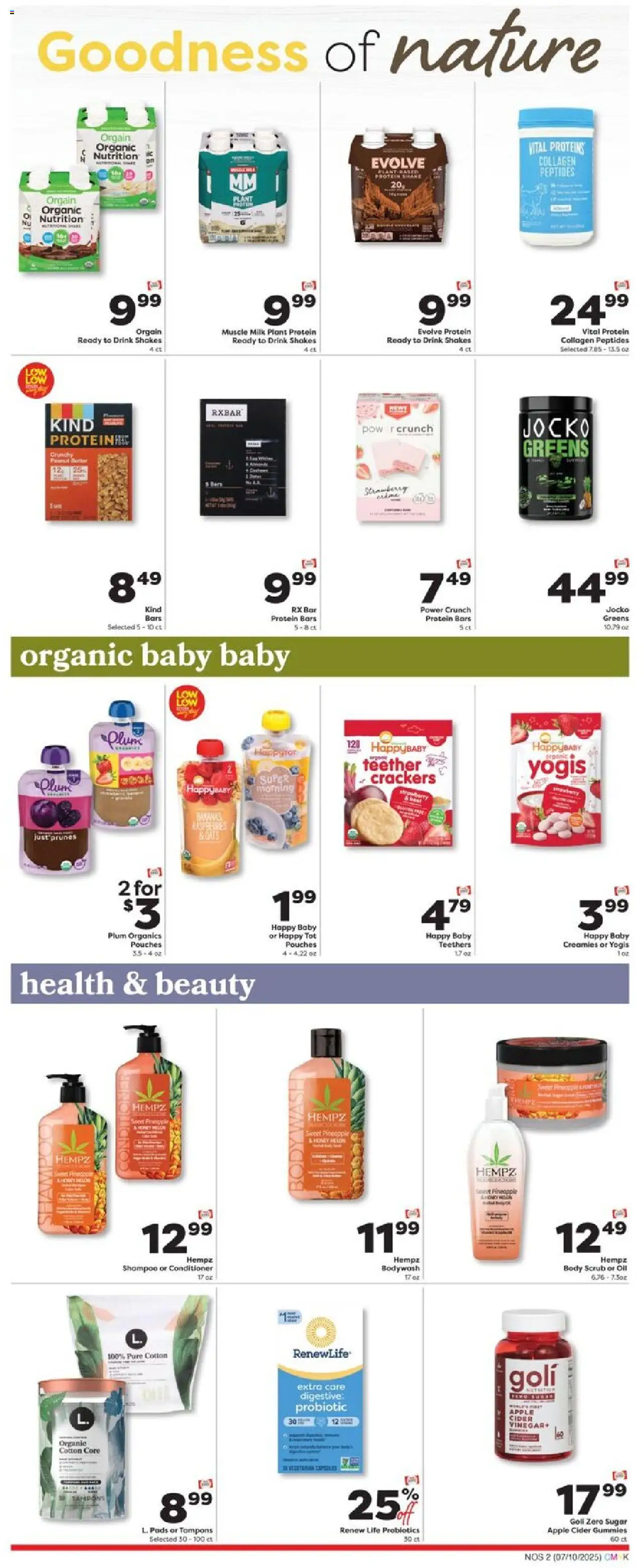 Weis Monthly Ad - page 2- valid from 07/10/2025