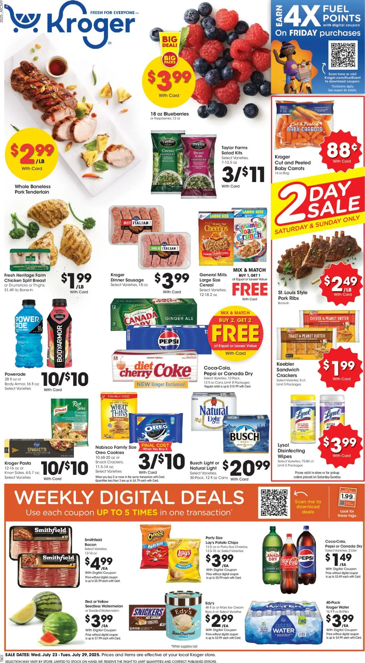 Kroger Weekly Ad - page 1- valid from 07/23/2025