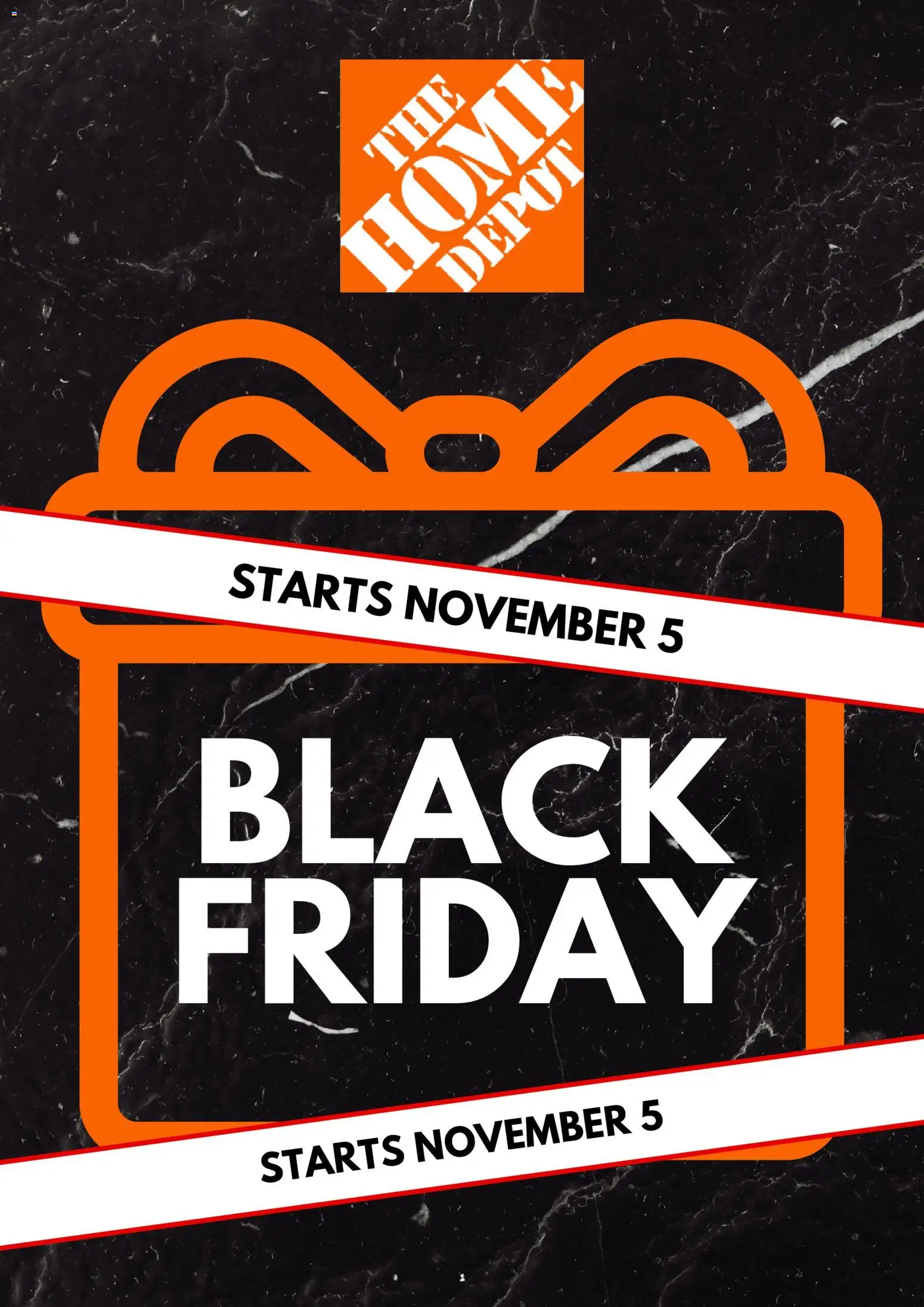 Home Depot Black Friday Notice - page 1- valid from 11/05/2025