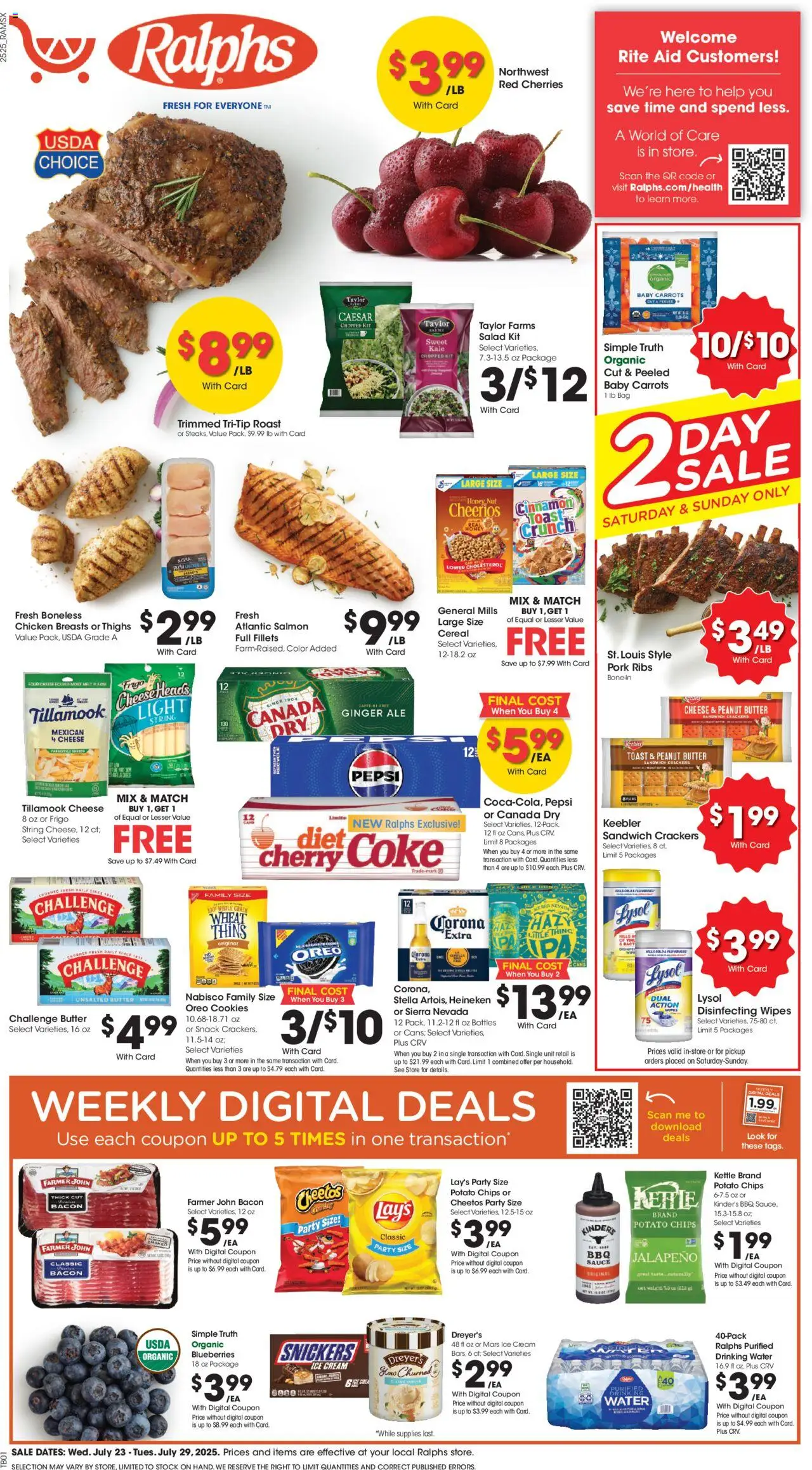 Ralphs Weekly Ad - page 1- valid from 07/23/2025