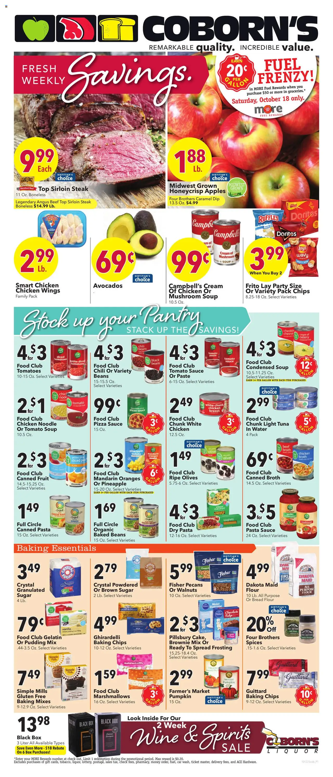 Coborn's Weekly Ad - page 1- valid from 10/15/2025