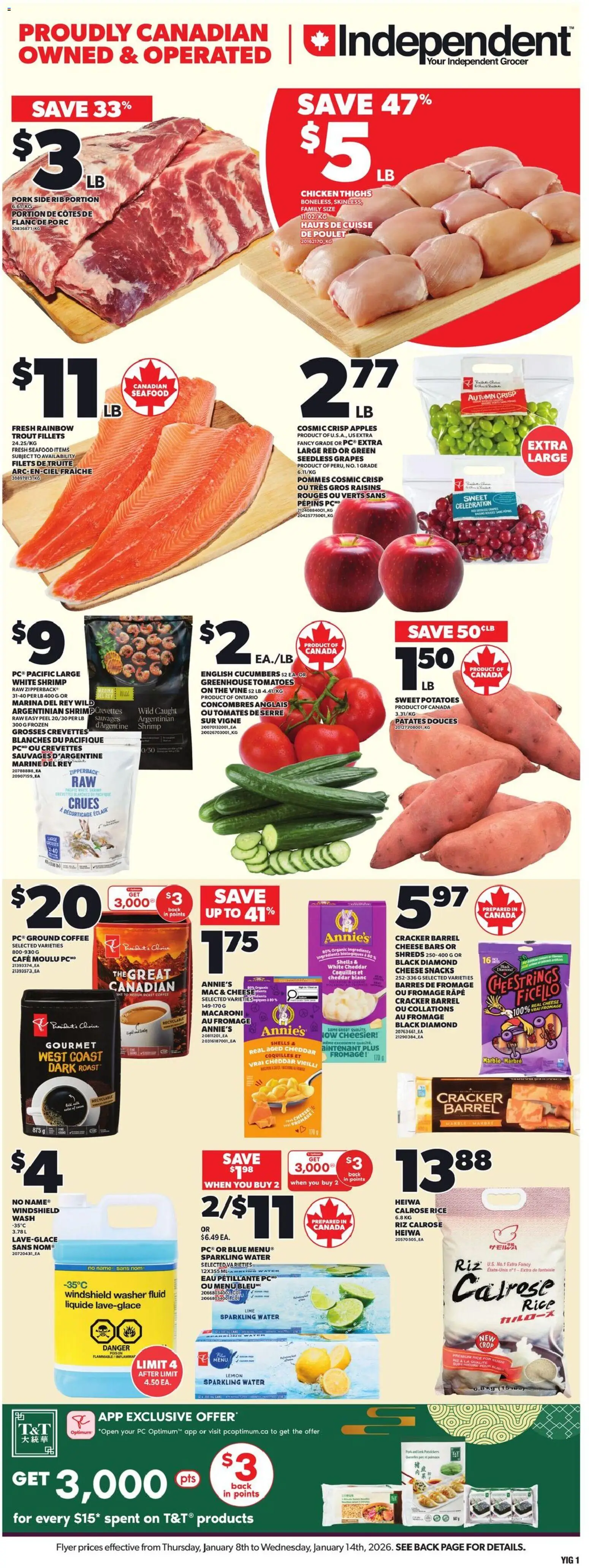Independent Grocer weekly flyer / circulaire - page 3- valid from Jan 8, 2026