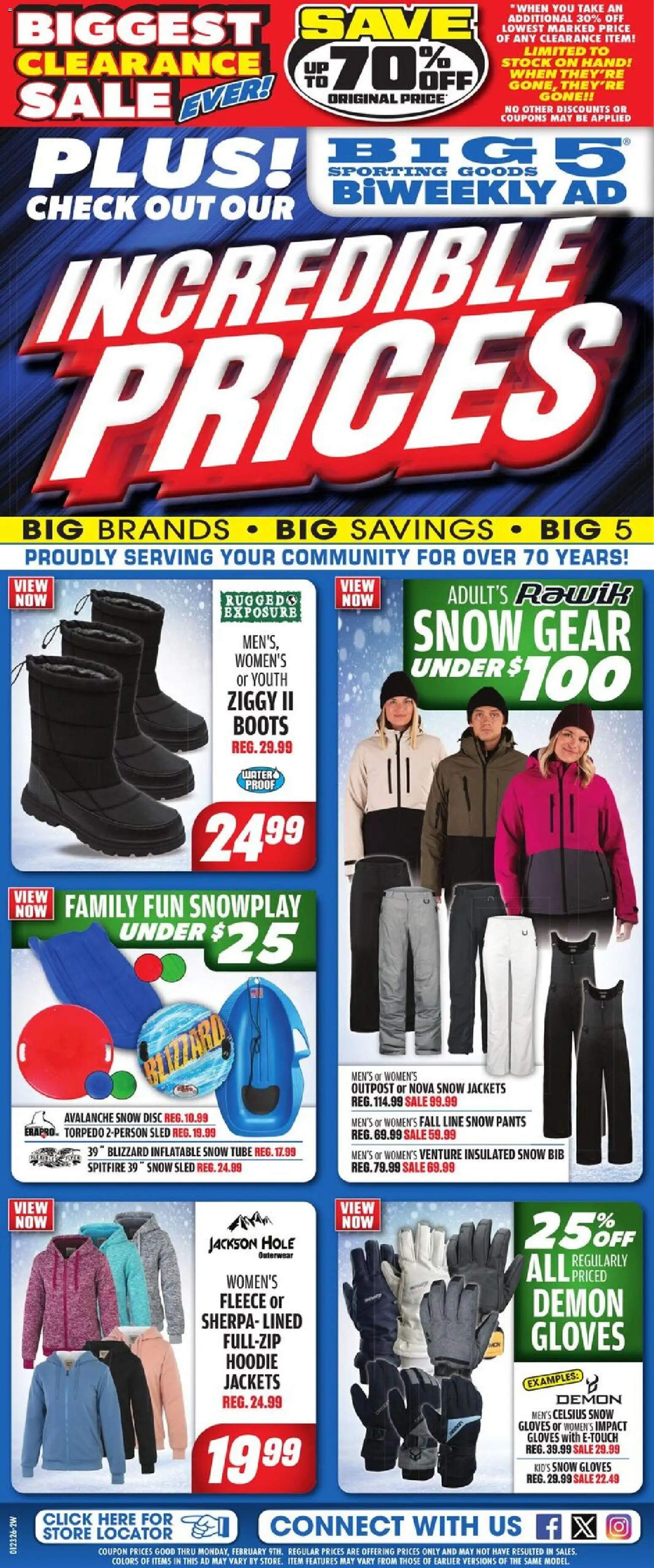 Big 5 Sporting Goods Weekly Ad - page 1- valid from 01/23/2026