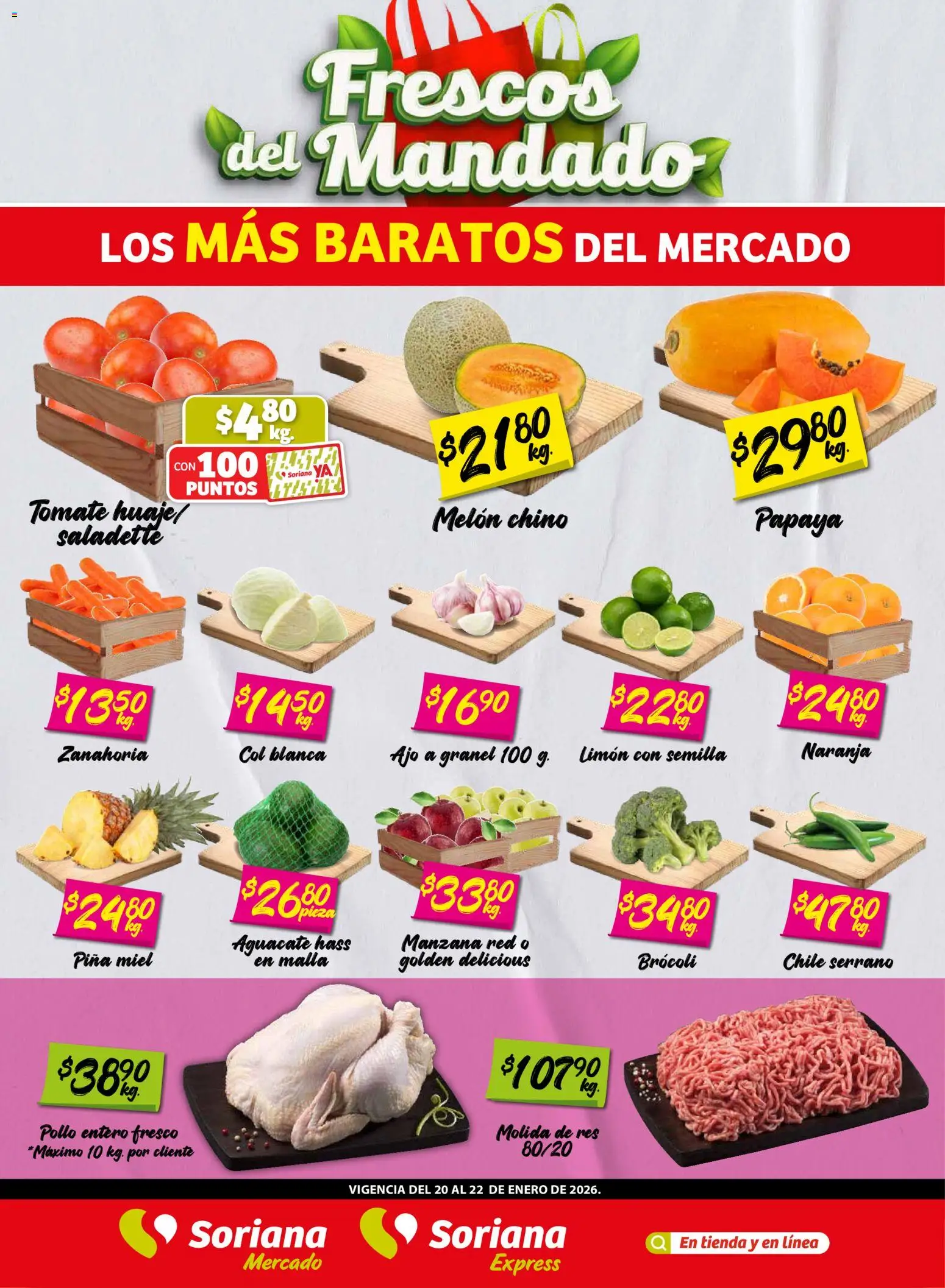 Soriana - Frescos del Mandado Mercado: Ver, Tab, Chis, Camp, Yuc y Q. Roo - página 1- válido desde 20/01/2026
