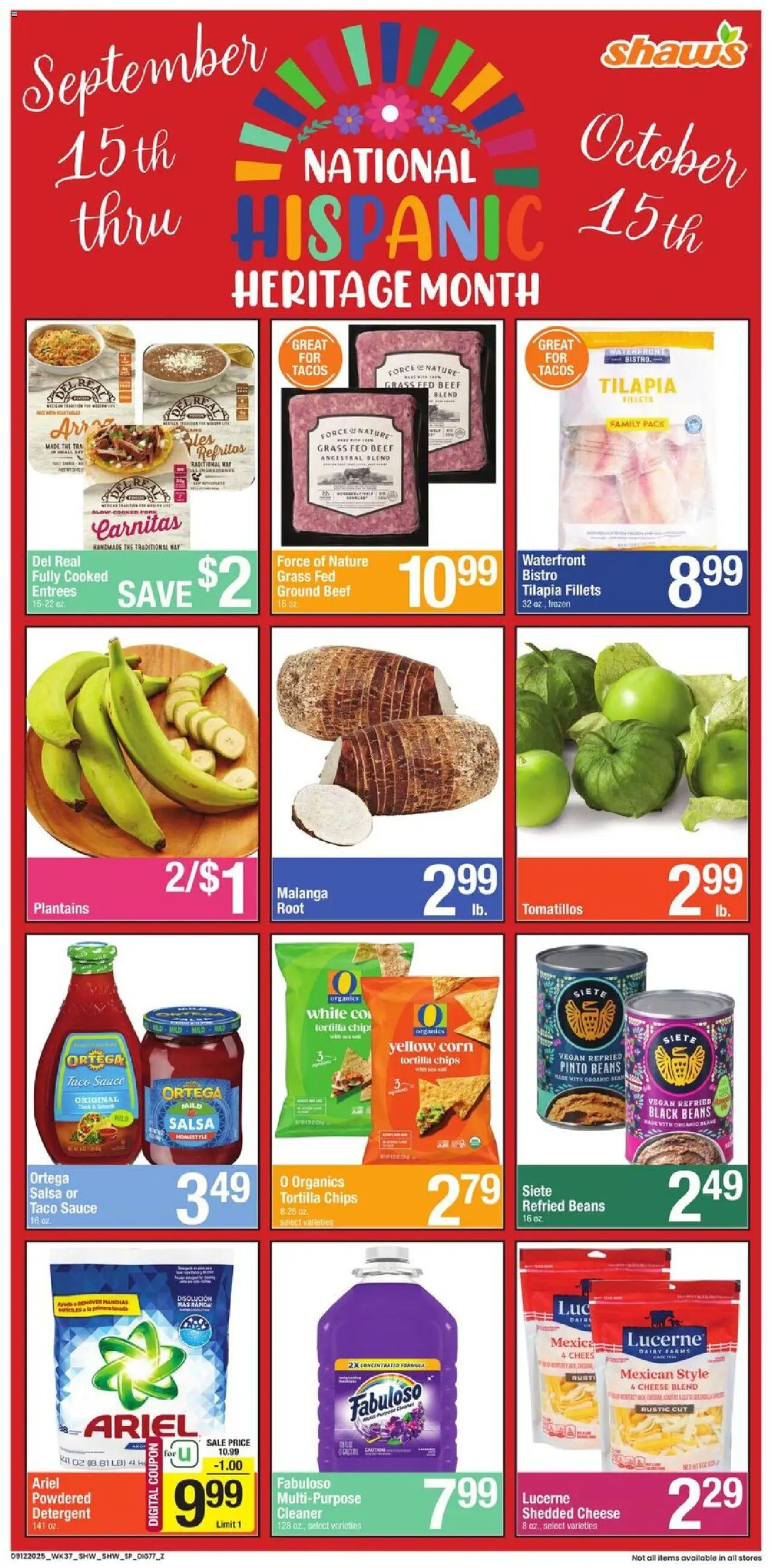Shaw's Ad - page 1- valid from 09/15/2025