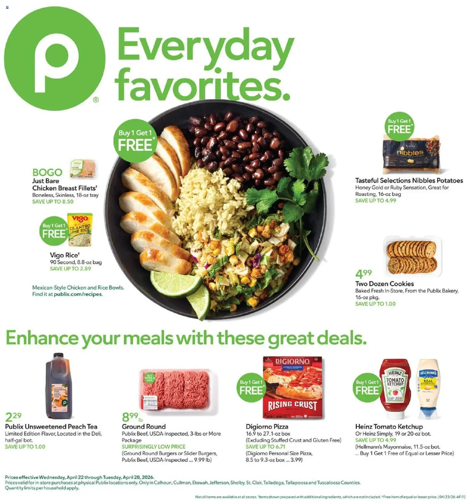 Publix Weekly Ad - page 1- valid from 04/22/2026
