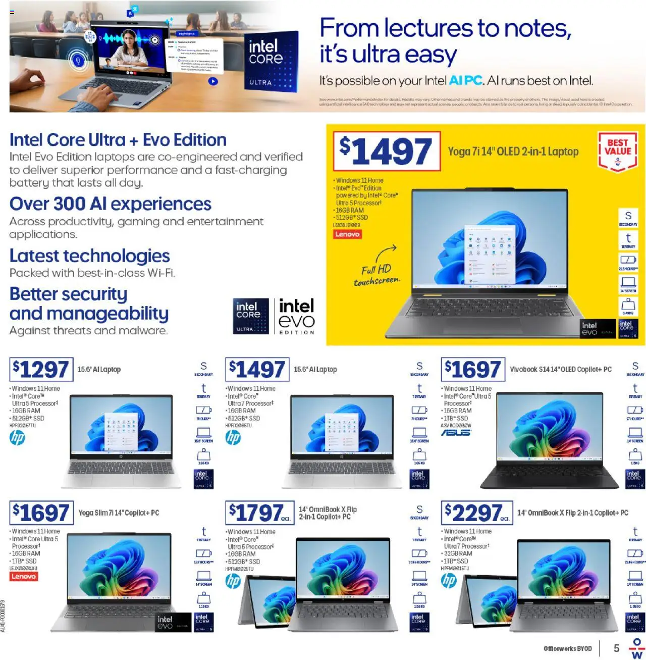 Officeworks  Catalogue  - page 5- valid from 01/10/2025